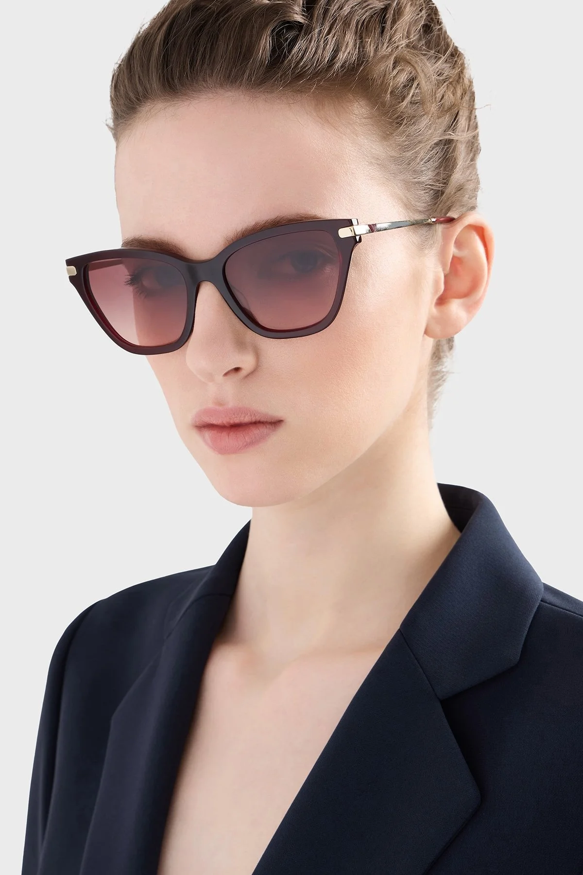 Emporio Armani Cat Eye Güneş Bayan Gözlük 0EA4251 62658D 54 Parlak Opal Bordo-Pembe Degrad - 7