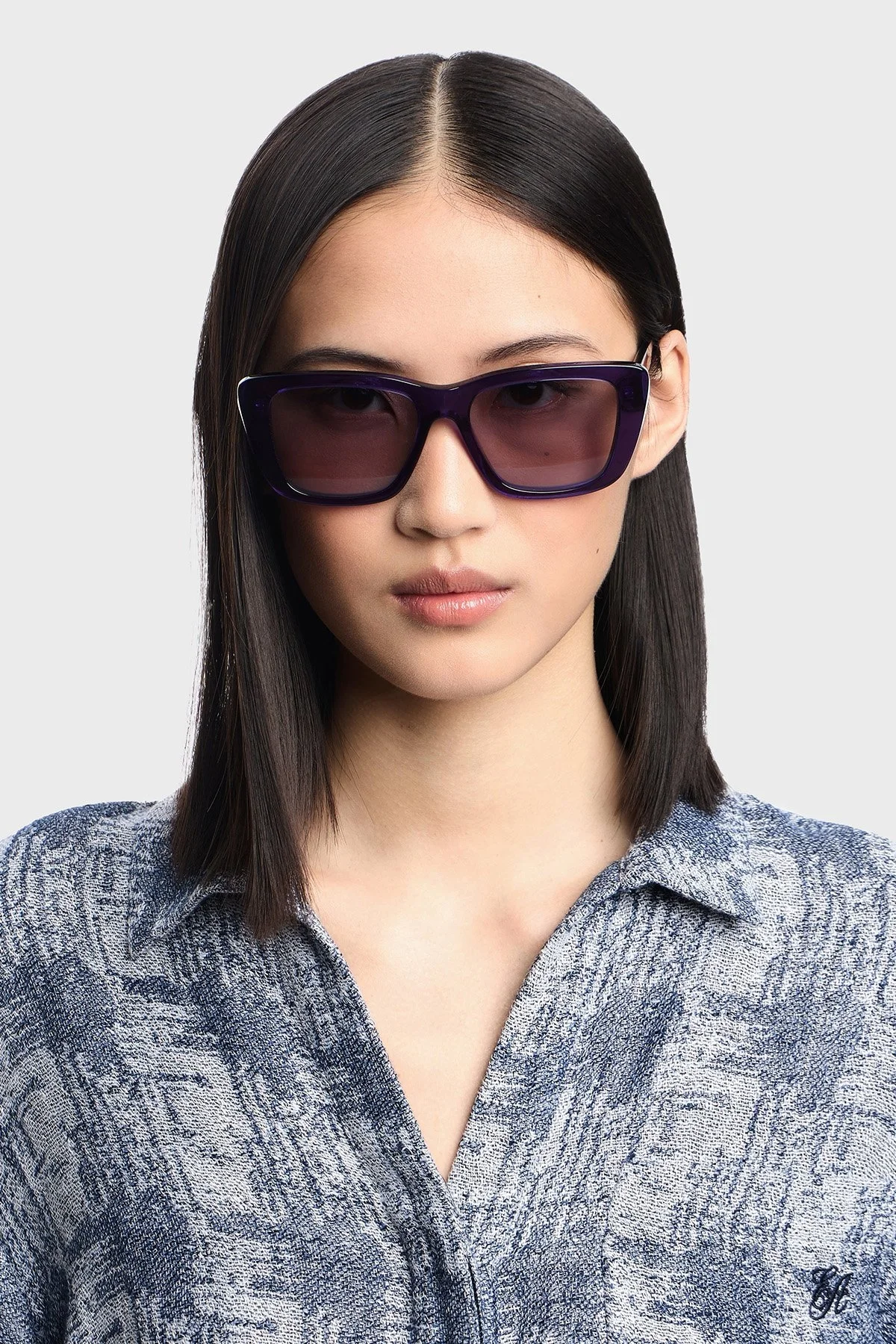 Emporio Armani Cat Eye Şeffaf Bayan Gözlük 0EA4246 U62531 54 Parlak Şeffaf Mor-Menekşe - 7