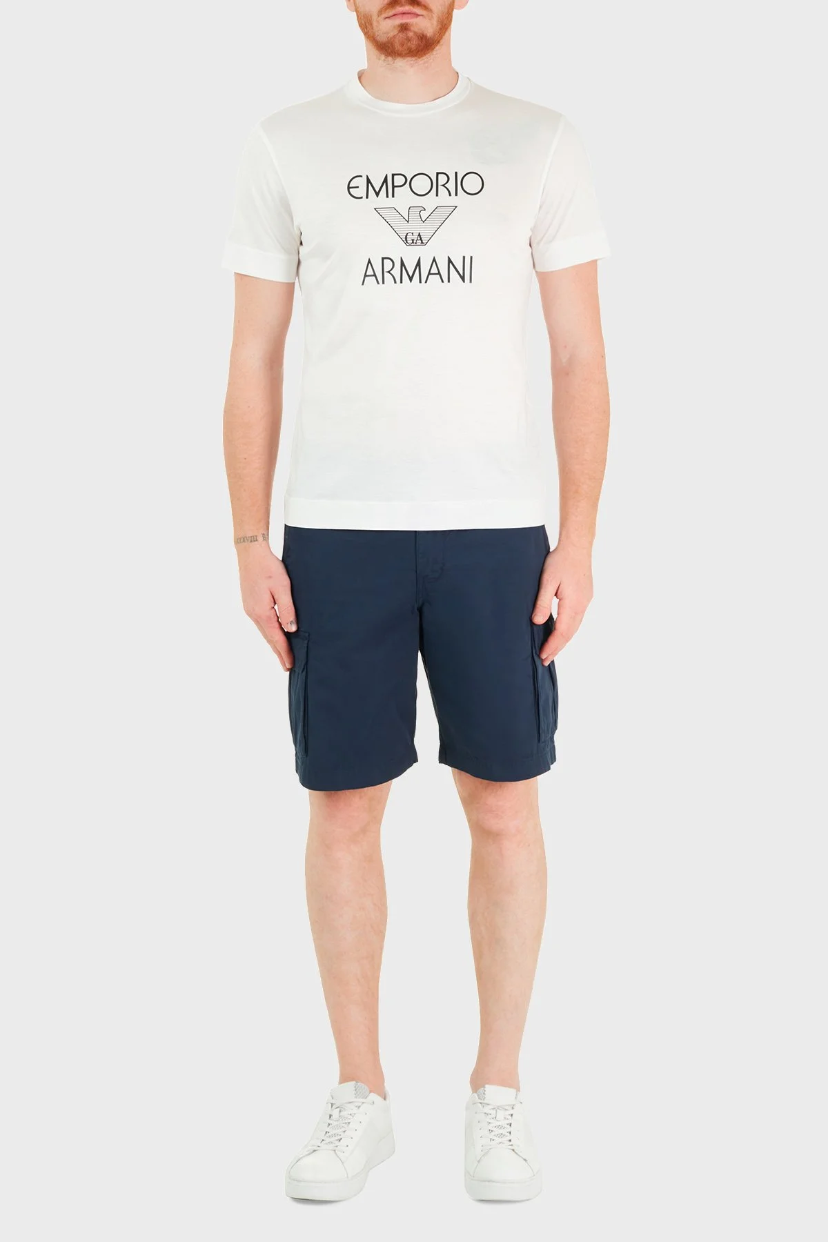 Emporio Armani Cepli % 100 Pamuk Erkek Bermuda S 211835 1P471 06935 LACİVERT - 1