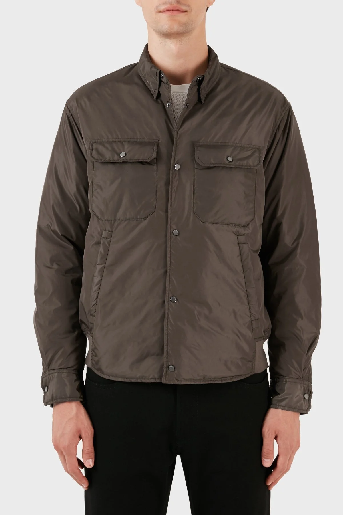 Emporio Armani Cepli Suya ve Soğuğa Karşı Dayanıklı Gömlek Yaka Regular Fit Erkek Mont 6R1C64 1NQTZ 0440 KAHVE - 1