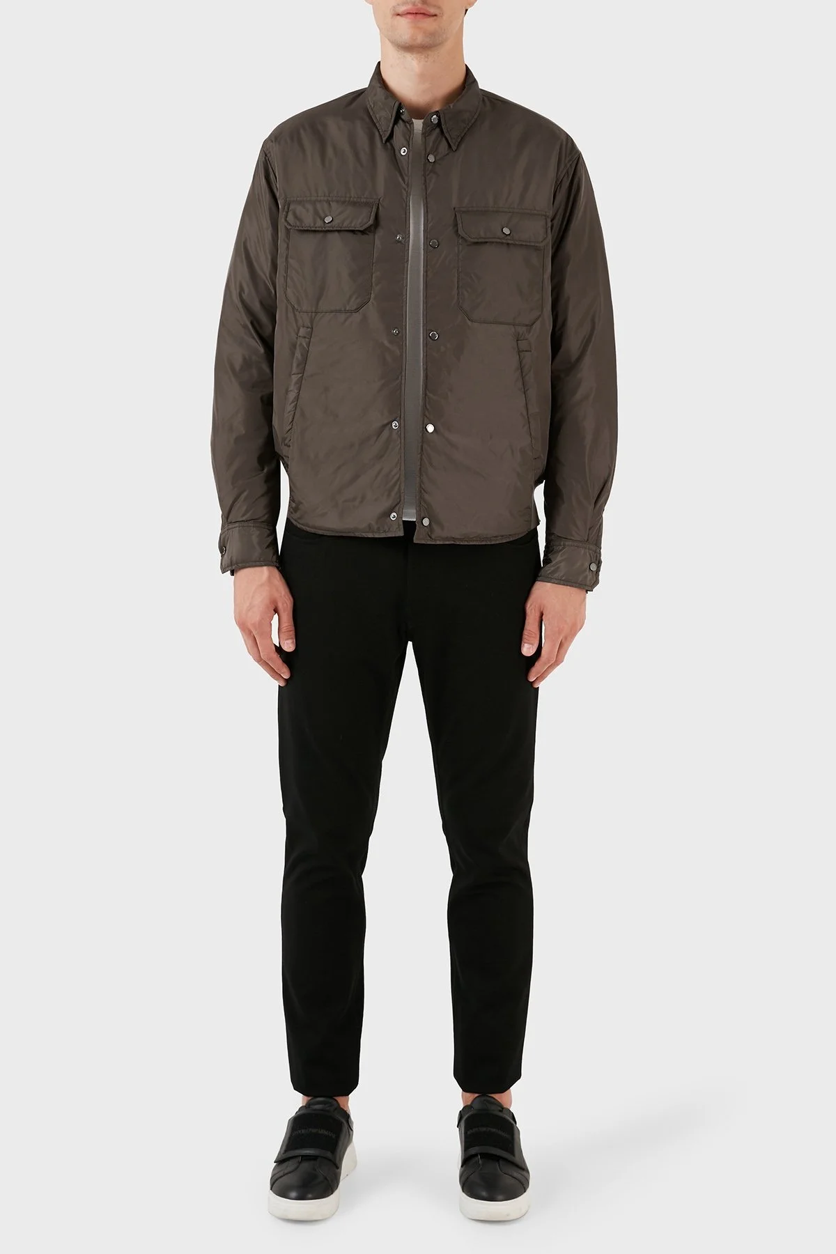Emporio Armani Cepli Suya ve Soğuğa Karşı Dayanıklı Gömlek Yaka Regular Fit Erkek Mont 6R1C64 1NQTZ 0440 KAHVE - 4
