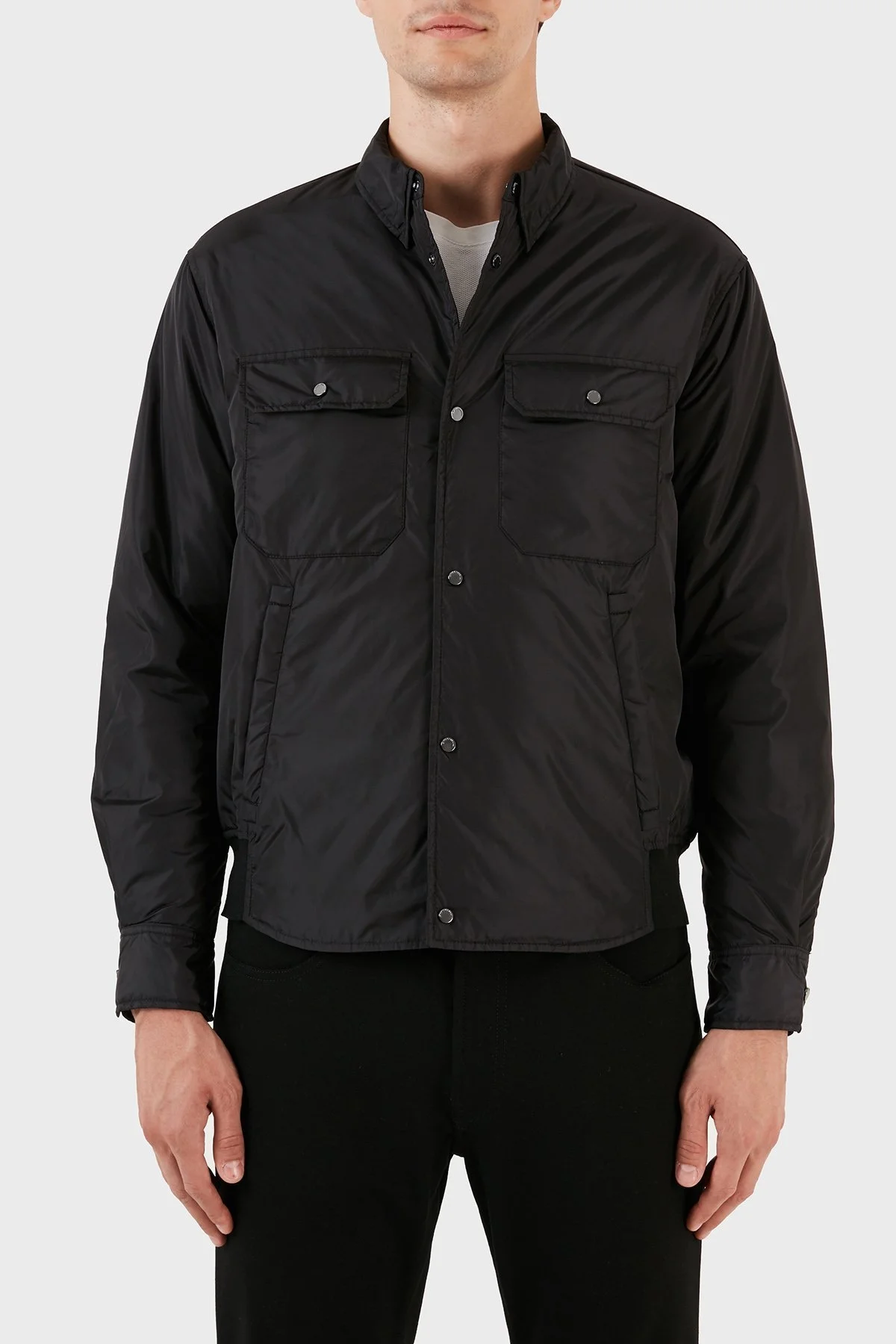 Emporio Armani Cepli Suya ve Soğuğa Karşı Dayanıklı Gömlek Yaka Regular Fit Erkek Mont 6R1C64 1NQTZ 0999 SİYAH - 1