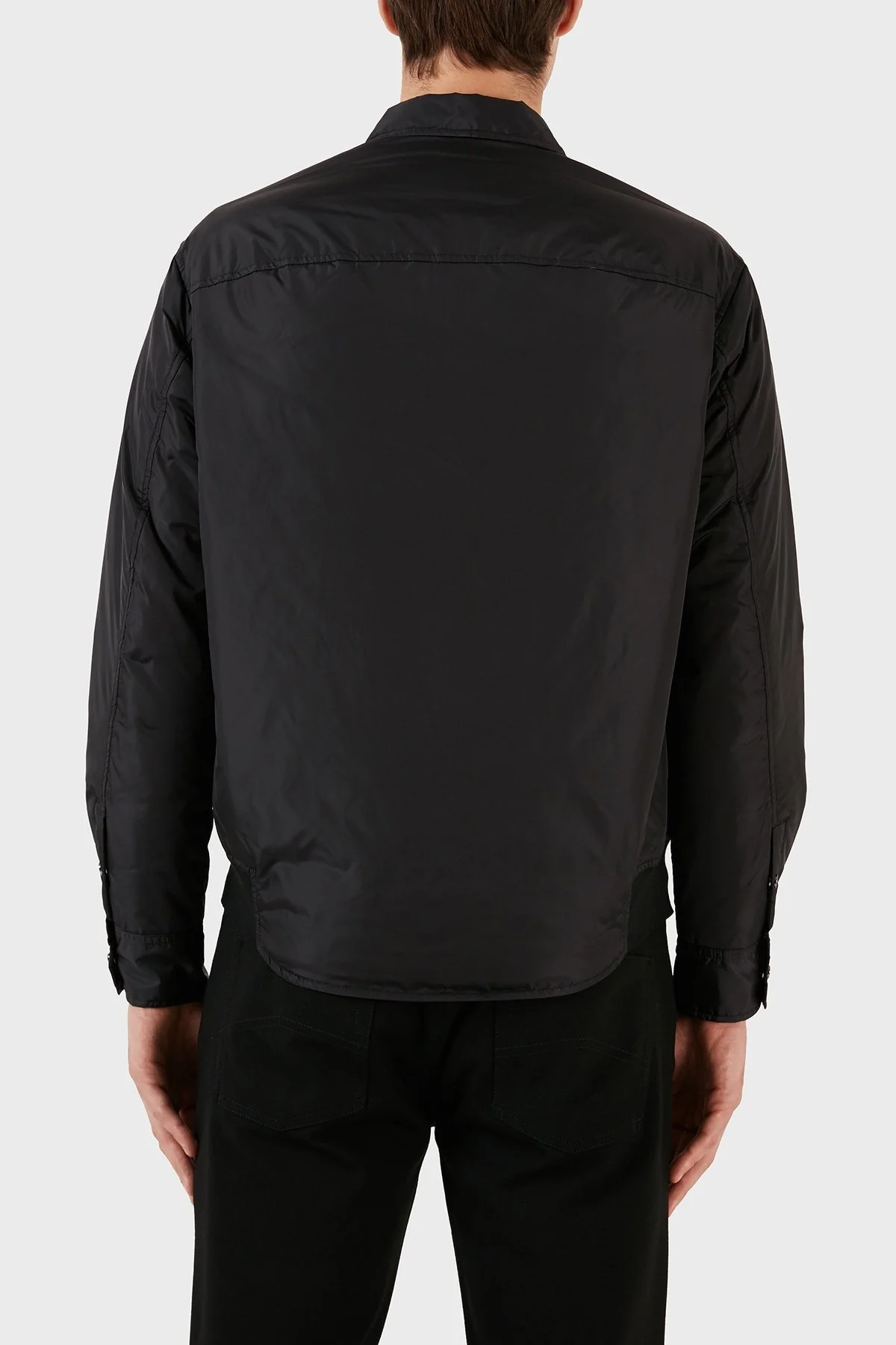 Emporio Armani Cepli Suya ve Soğuğa Karşı Dayanıklı Gömlek Yaka Regular Fit Erkek Mont 6R1C64 1NQTZ 0999 SİYAH - 2