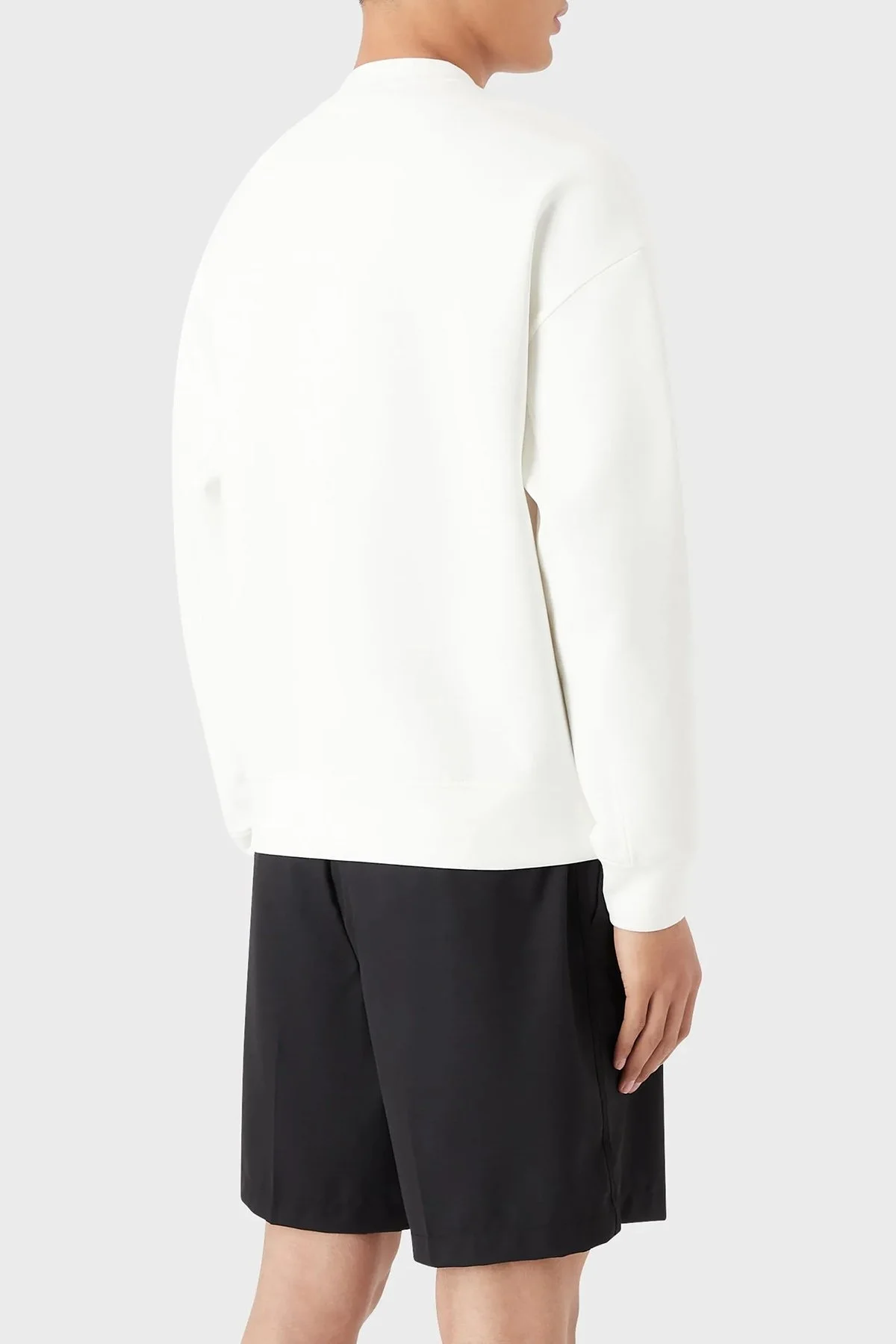 Emporio Armani Çiçek Motifli Bisiklet Yaka Regular Fit Pamuklu Erkek Sweat 3R1MBB 1JHSZ 0101 BEYAZ - 3