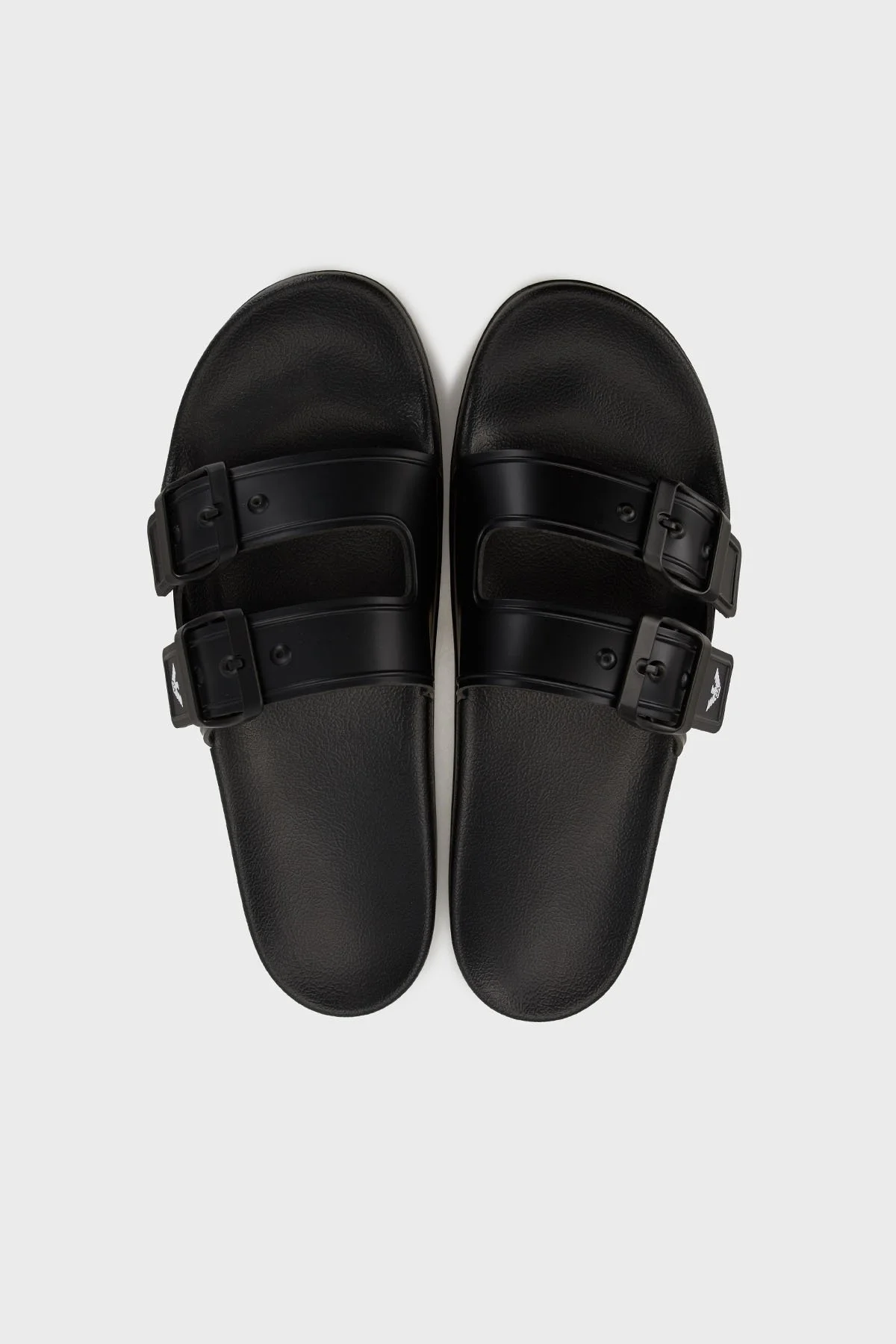 Emporio Armani Çift Bantlı Logolu Unisex Terlik XVPS13 XR275 K485 SİYAH-BEYAZ - 9