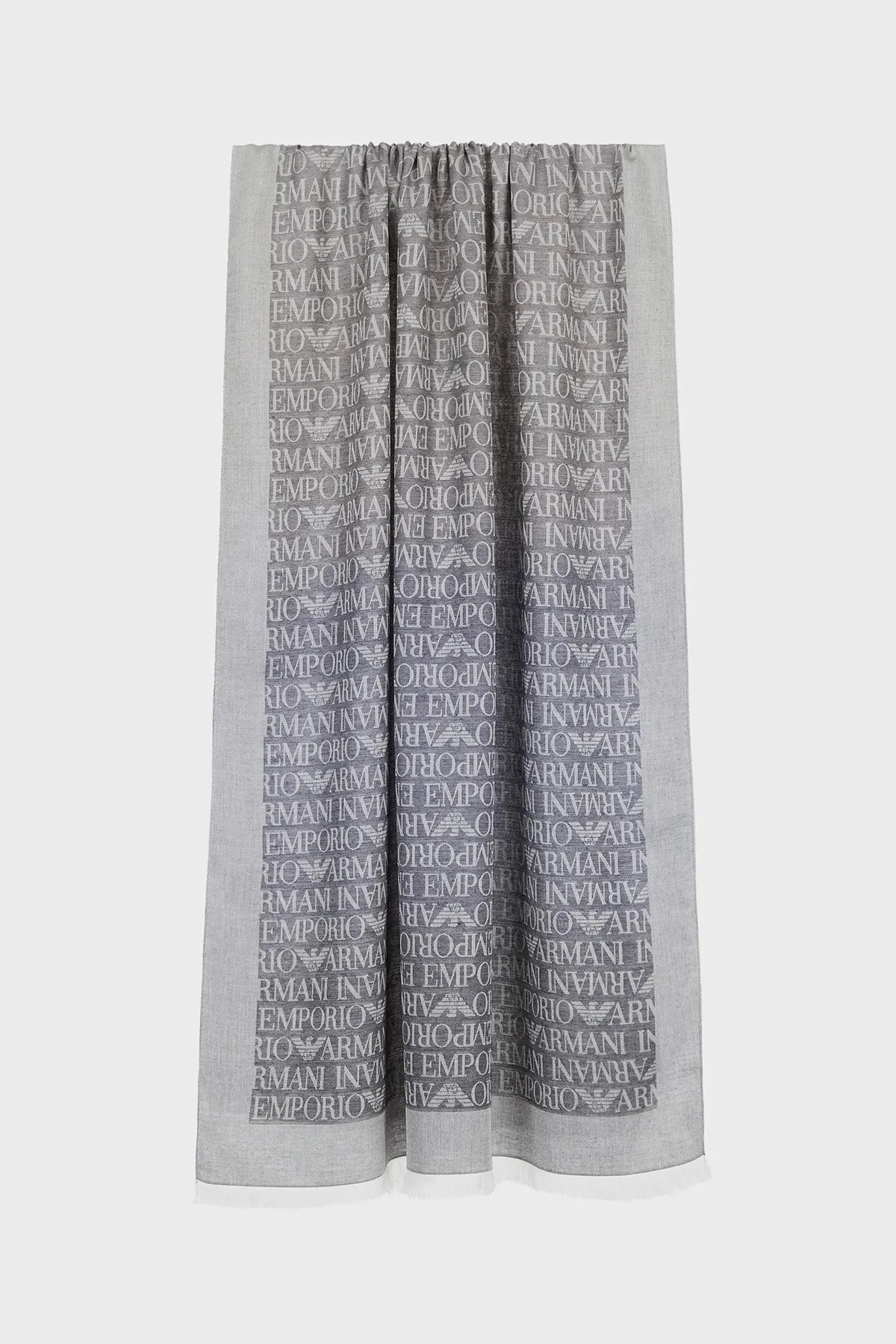 Emporio Armani Çift Taraflı 70x190 cm Unisex Şal 625220 2R302 00035 GRİ-LACİVERT - 1