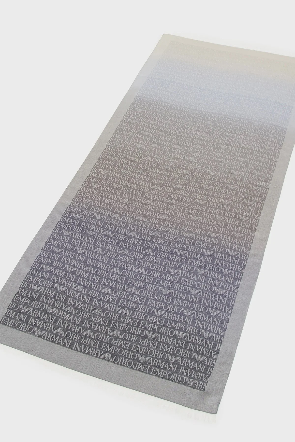 Emporio Armani Çift Taraflı 70x190 cm Unisex Şal 625220 2R302 00035 GRİ-LACİVERT - 3