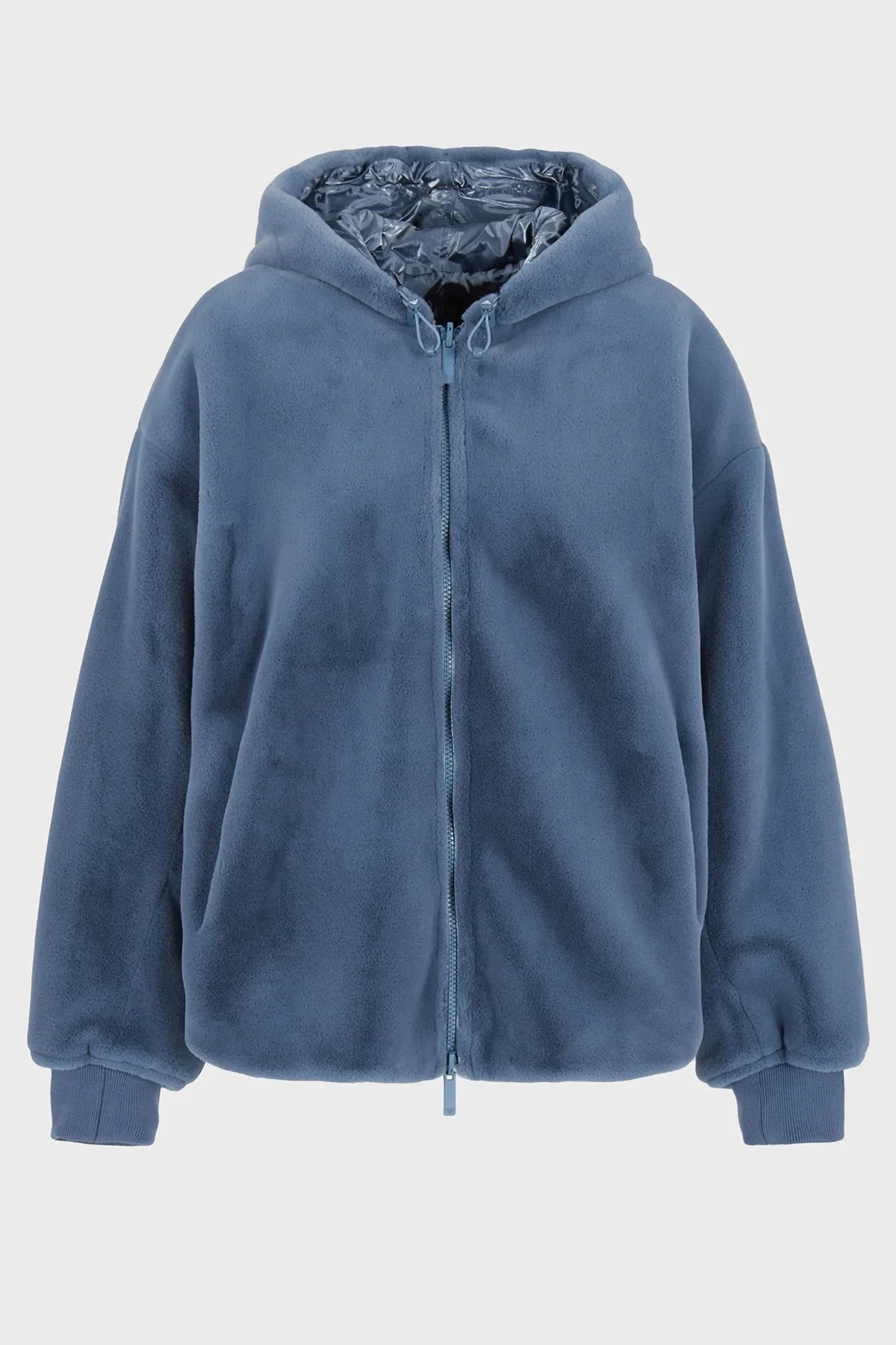 Emporio Armani Çift Taraflı Kapüşonlu Relaxed Fit Bomber Bayan Ceket H4NB1D E9917 017 MAVİ - 1