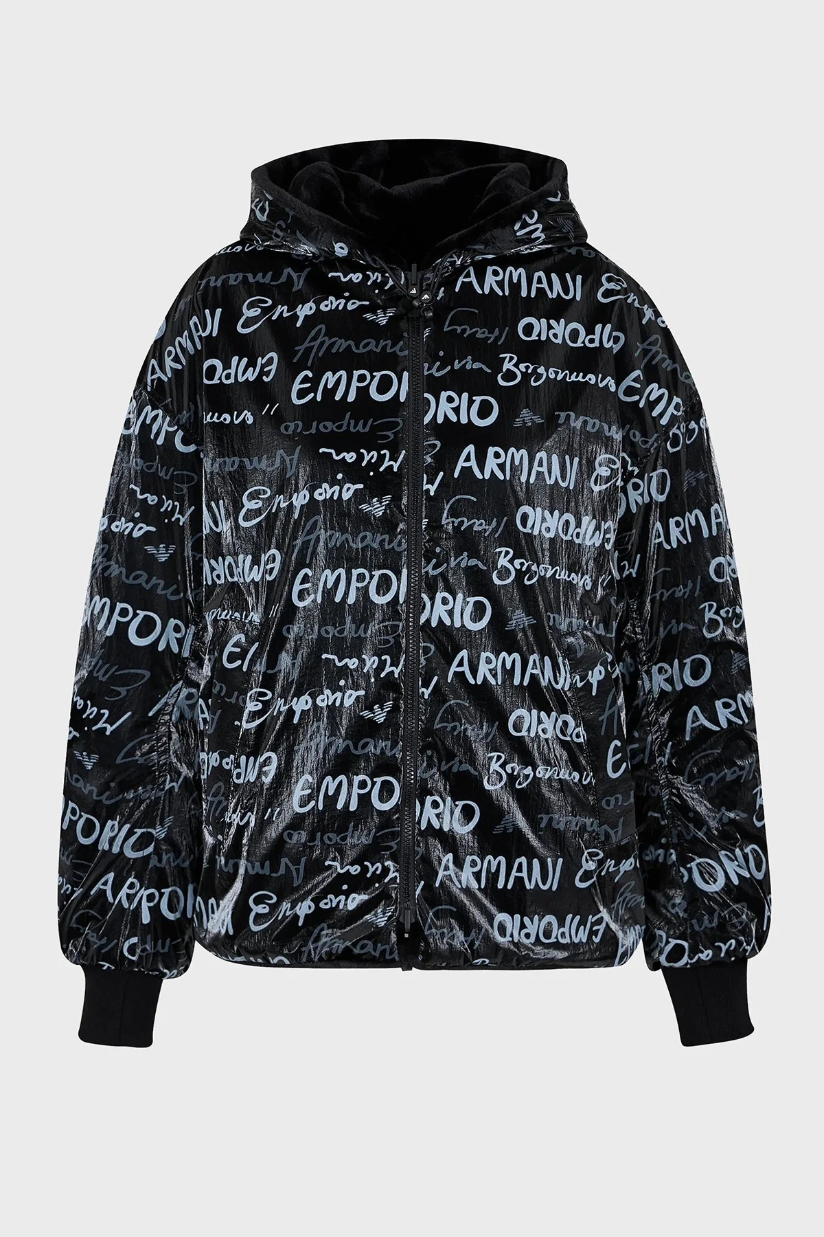 Emporio Armani Çift Taraflı Kapüşonlu Relaxed Fit Bomber Bayan Ceket H4NB1D E9917 099 SİYAH - 5