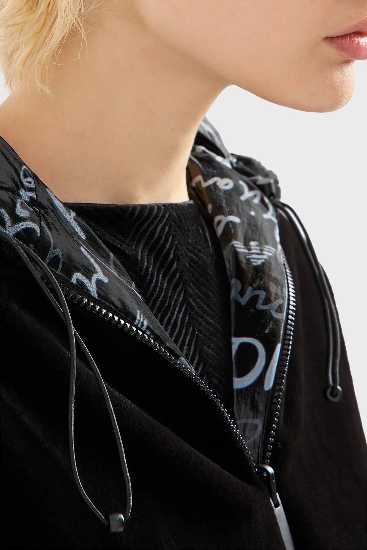 Emporio Armani Çift Taraflı Kapüşonlu Relaxed Fit Bomber Bayan Ceket H4NB1D E9917 099 SİYAH - 7