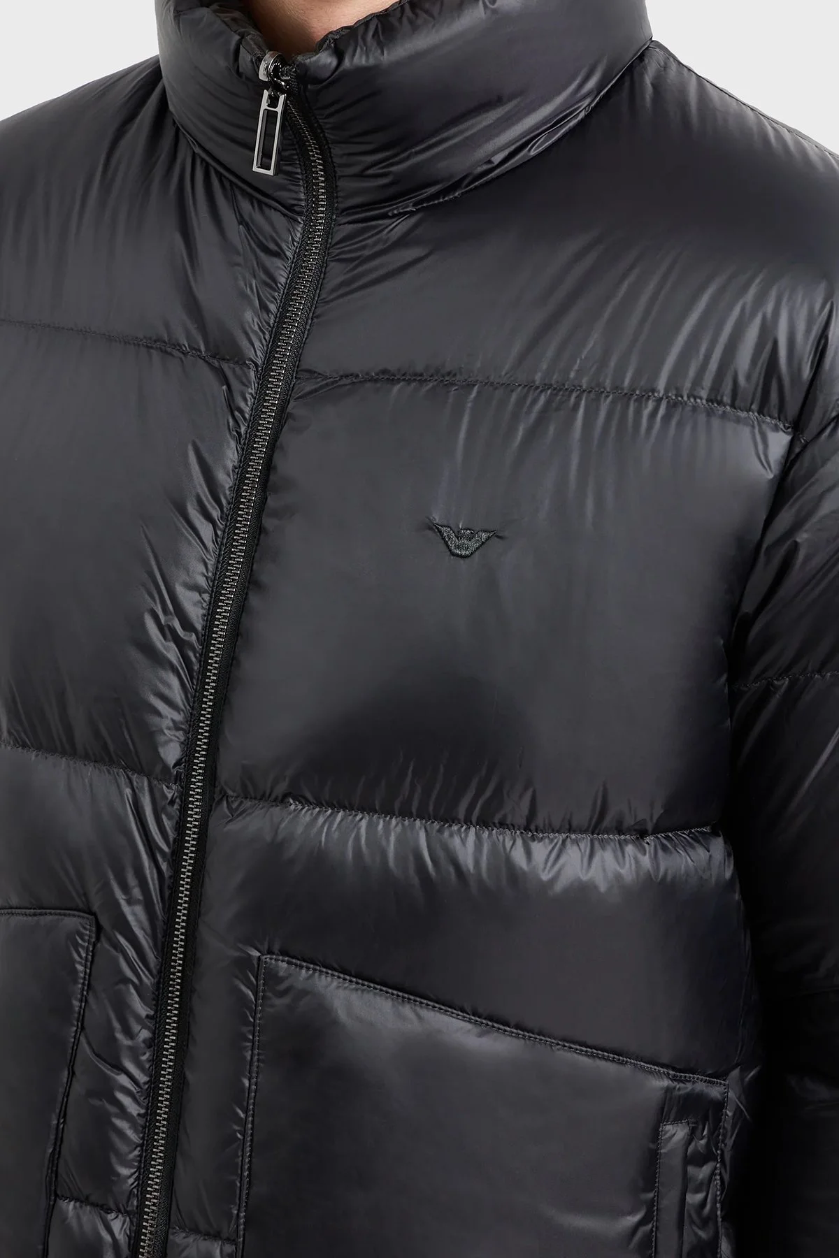Emporio Armani Çift Taraflı Su ve Rüzgar Geçirmez Dik Yaka Regular Fit Erkek Mont 6R1B65 1NVSZ F091 SİYAH - 6