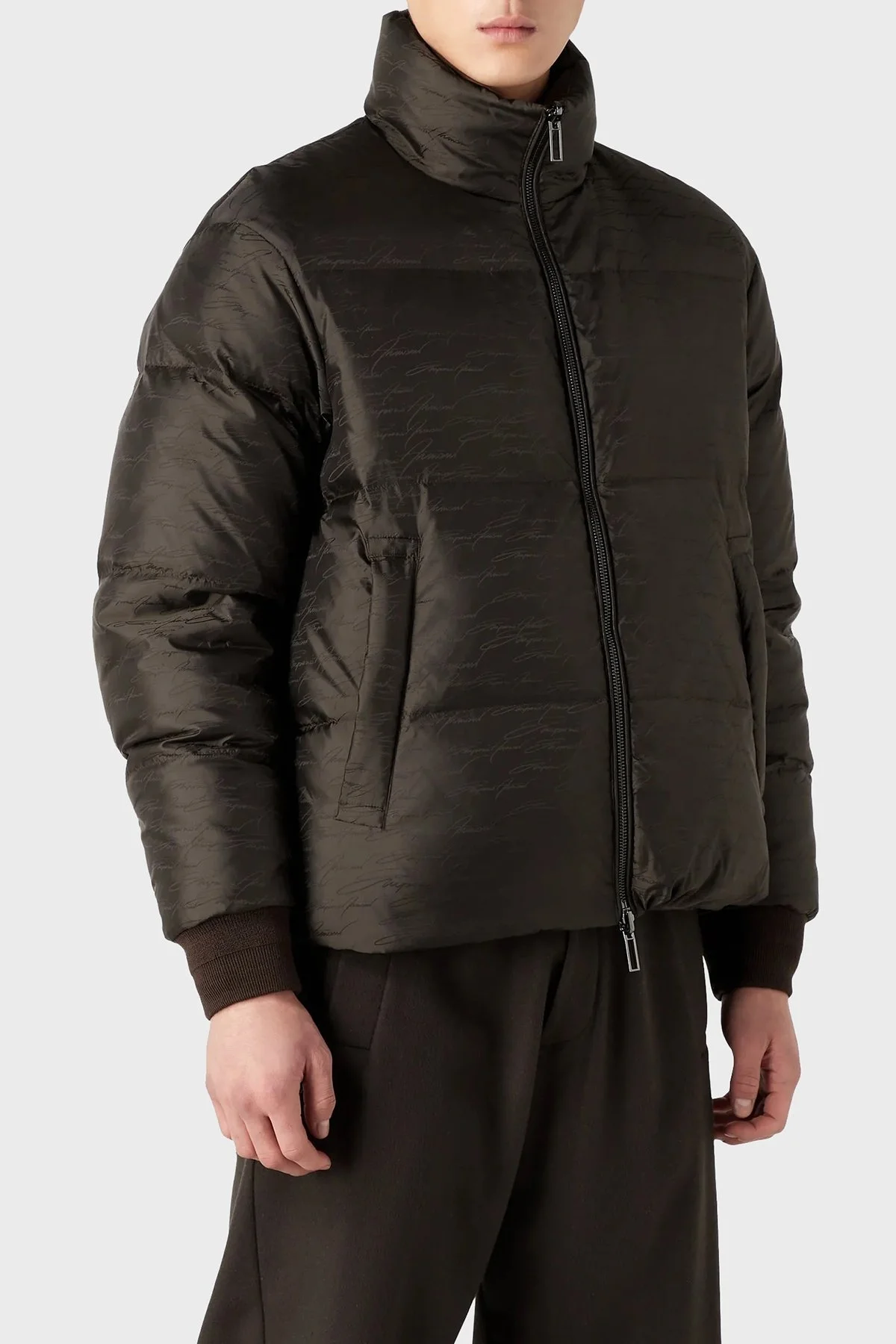 Emporio Armani Çift Taraflı Su ve Rüzgar Geçirmez Dik Yaka Regular Fit Erkek Mont 6R1B65 1NVSZ F556 HAKİ - 3