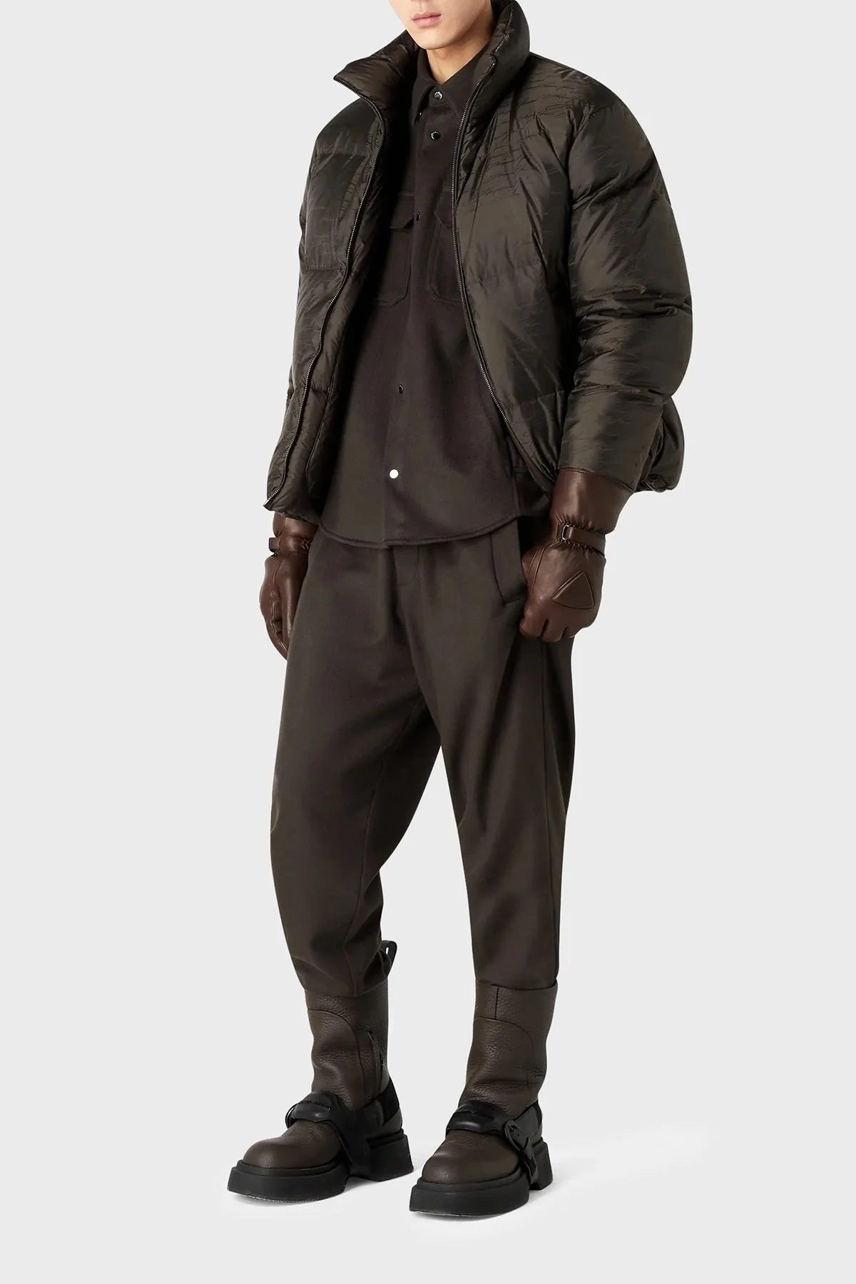 Emporio Armani Çift Taraflı Su ve Rüzgar Geçirmez Dik Yaka Regular Fit Erkek Mont 6R1B65 1NVSZ F556 HAKİ - 5