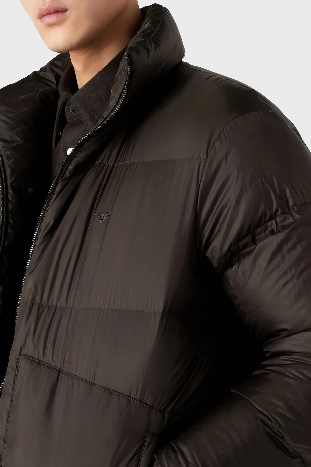 Emporio Armani Çift Taraflı Su ve Rüzgar Geçirmez Dik Yaka Regular Fit Erkek Mont 6R1B65 1NVSZ F556 HAKİ - 6