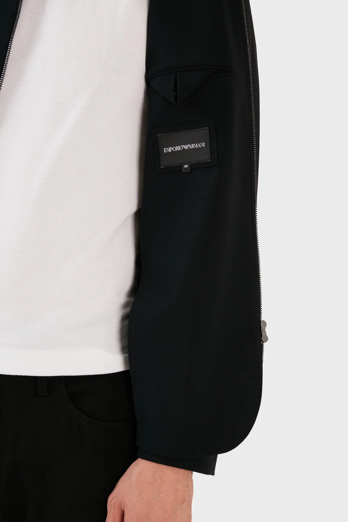 Emporio Armani Çift Yönlü Fermuarlı Bant Yaka Cepli Regular Fit Erkek Ceket 6R1G72 1NGMZ 0999 SİYAH - 5