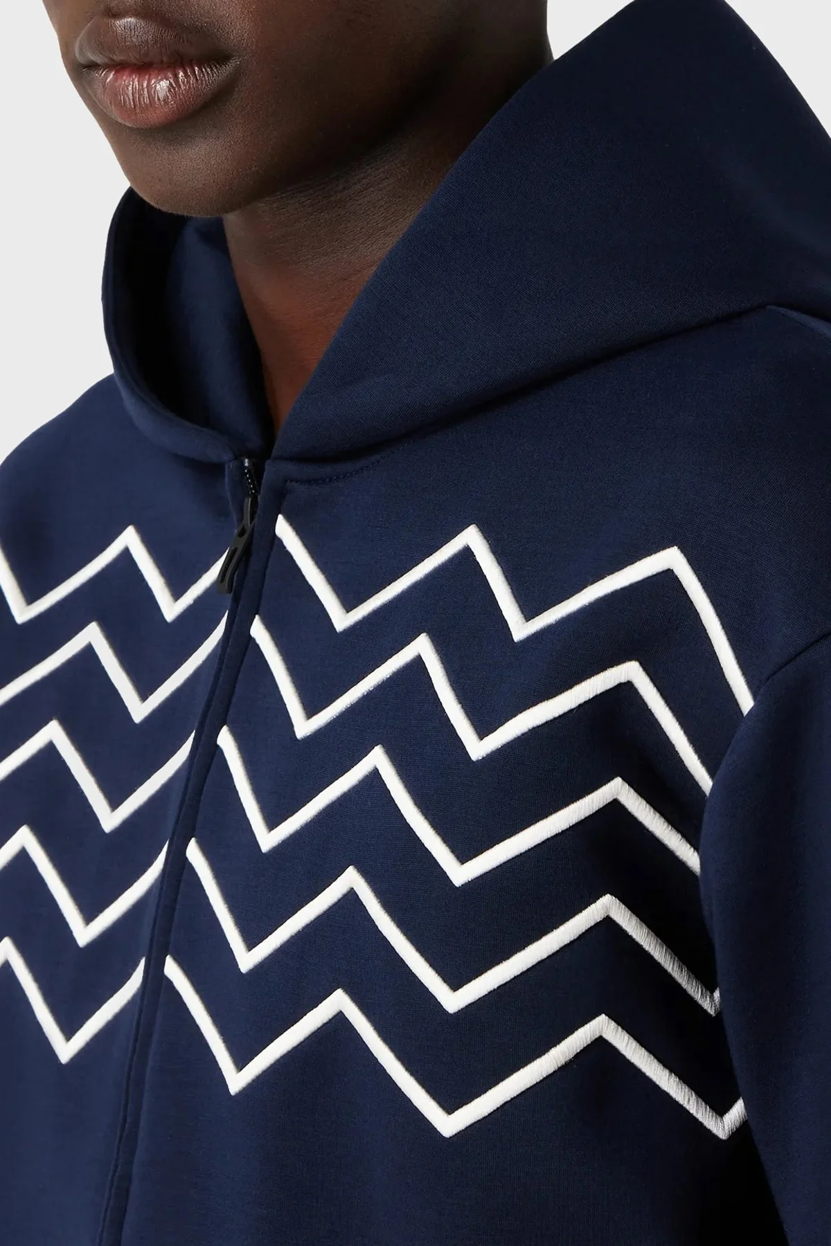 Emporio Armani Çift Yönlü Fermuarlı Kapüşonlu Regular Fit Sweat Erkek Ceket 6R1ME2 1JNWZ 09B3 LACİVERT - 3