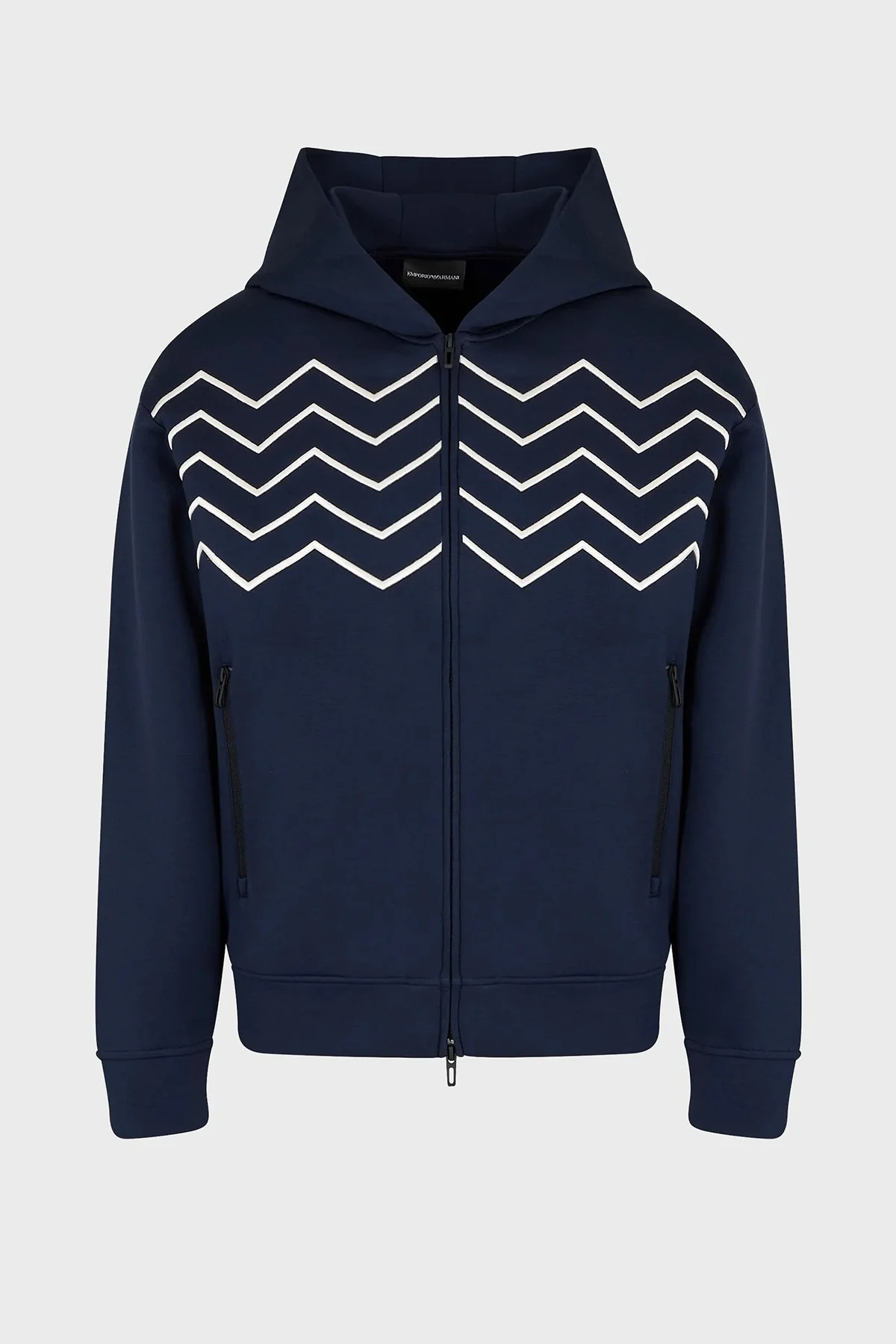 Emporio Armani Çift Yönlü Fermuarlı Kapüşonlu Regular Fit Sweat Erkek Ceket 6R1ME2 1JNWZ 09B3 LACİVERT - 4