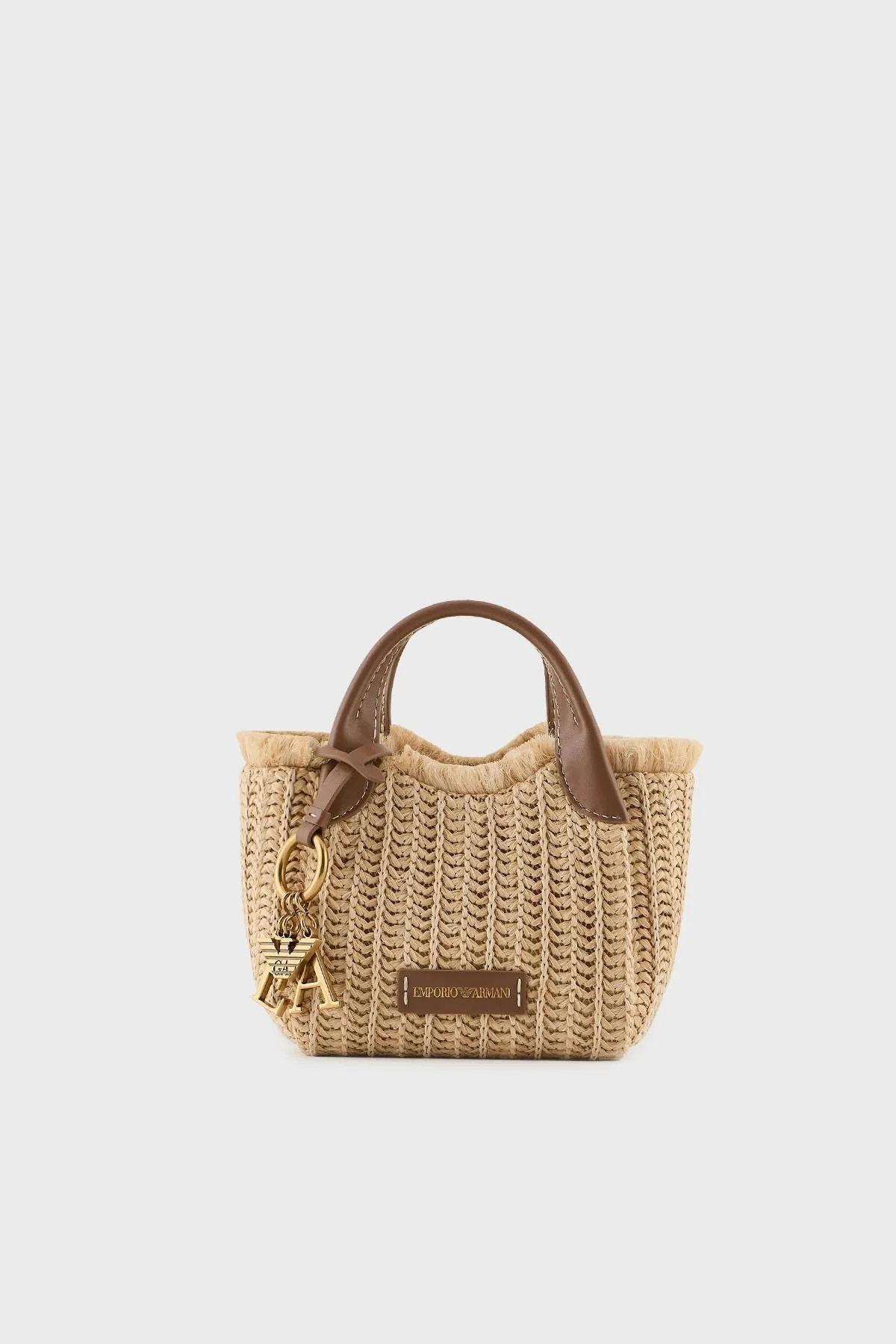 Emporio Armani Çıkarılabilir Askılı Hasır Bayan Çanta Y3D278 YWQ5D 80016 BEJ - 1