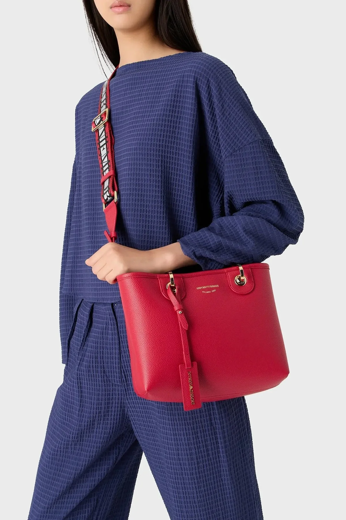 Emporio Armani Çıkarılabilir İç Bölmeli Uzatma Askılı Bayan Çanta Y3D166 YFO5B 80533 KIRMIZI - 2