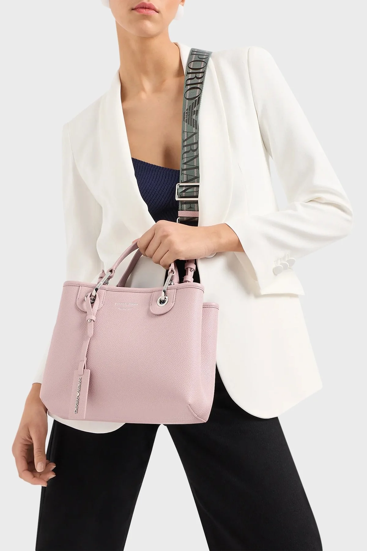 Emporio Armani Çıkarılabilir İç bölmeli ve Askılı Bayan Çanta Y3D166 YFO5E 80700 PUDRA - 2