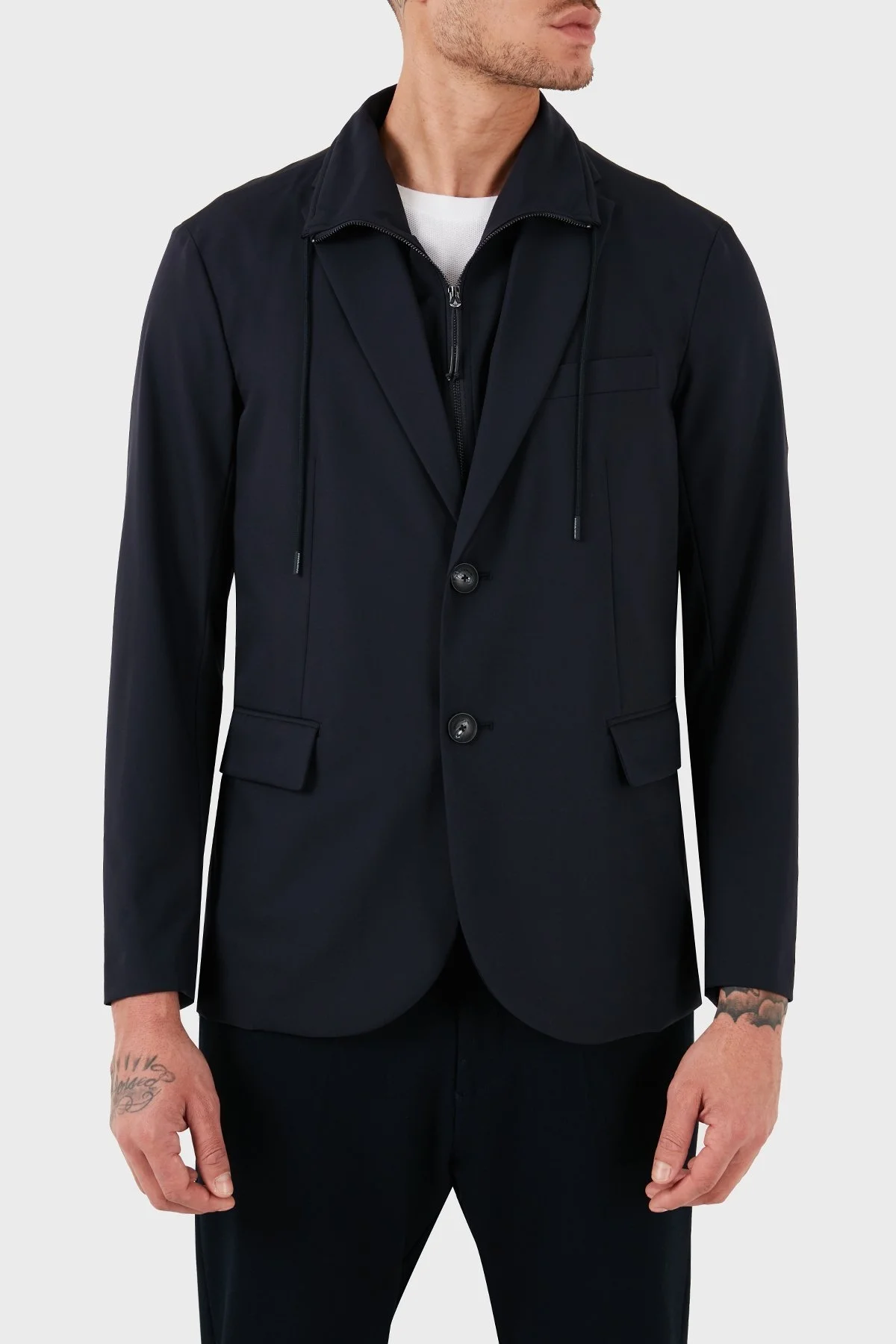 Emporio Armani Çıkarılabilir İç Katmanlı Blazer Erkek Ceket EM000046 AF10061 UB118 LACİVERT - 1