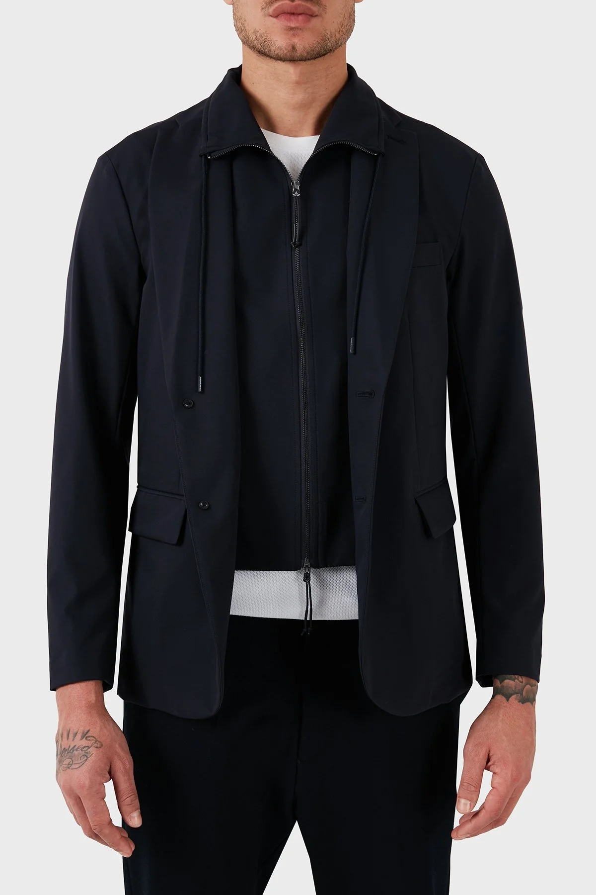 Emporio Armani Çıkarılabilir İç Katmanlı Blazer Erkek Ceket EM000046 AF10061 UB118 LACİVERT - 3