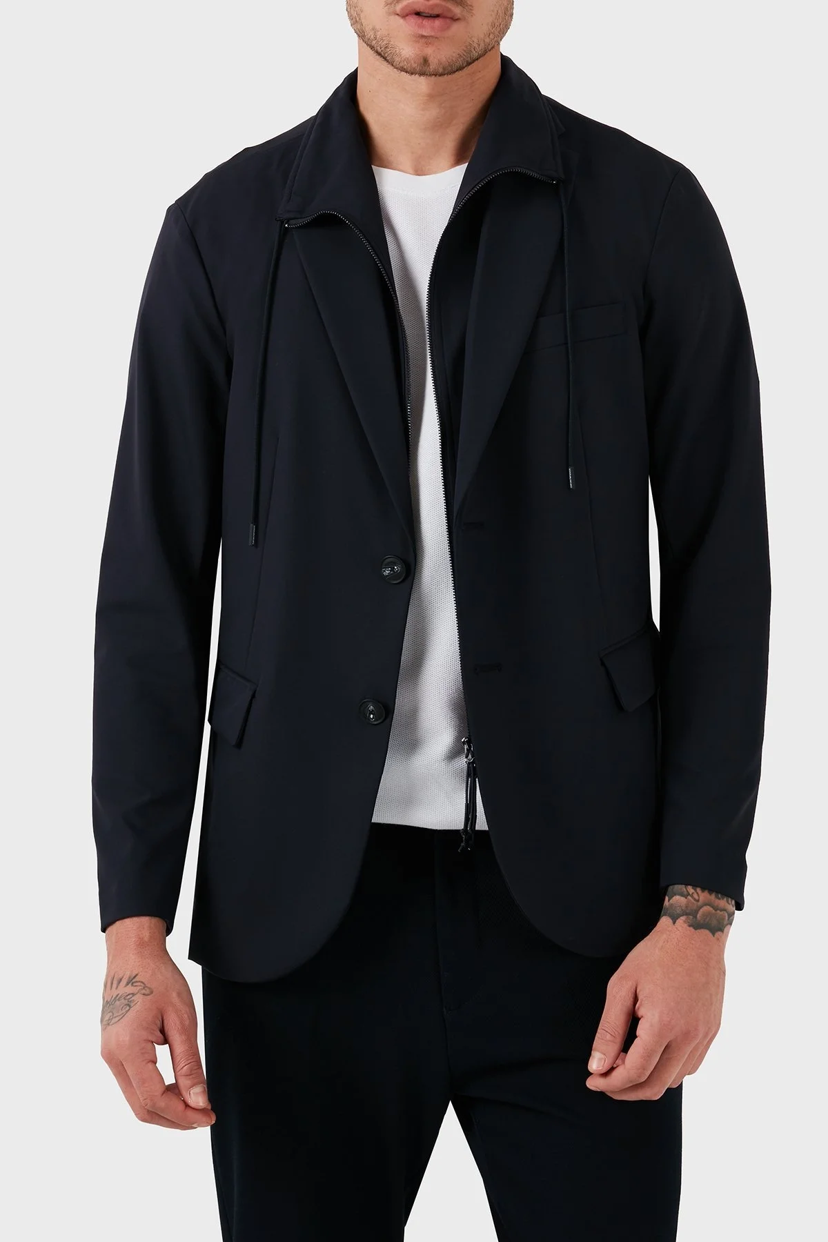 Emporio Armani Çıkarılabilir İç Katmanlı Blazer Erkek Ceket EM000046 AF10061 UB118 LACİVERT - 4