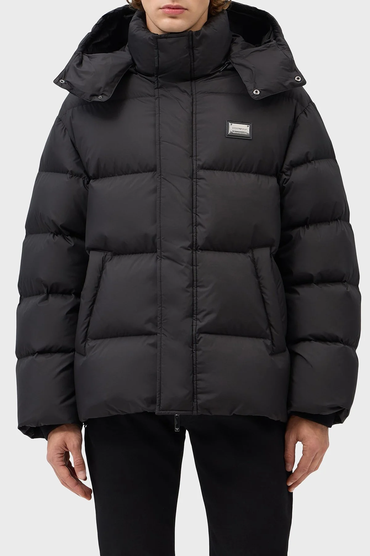 Emporio Armani Çıkarılabilir Kapüşonlu Yaka Kuş Tüyü Dolgulu Şişme Erkek Mont EM006745 AF18231 UC001 Siyah - 1