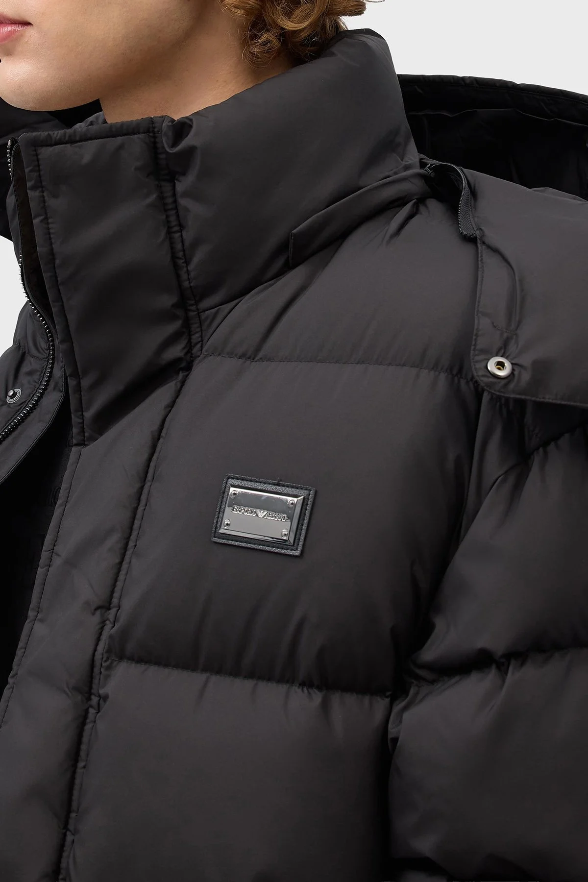 Emporio Armani Çıkarılabilir Kapüşonlu Yaka Kuş Tüyü Dolgulu Şişme Erkek Mont EM006745 AF18231 UC001 Siyah - 5