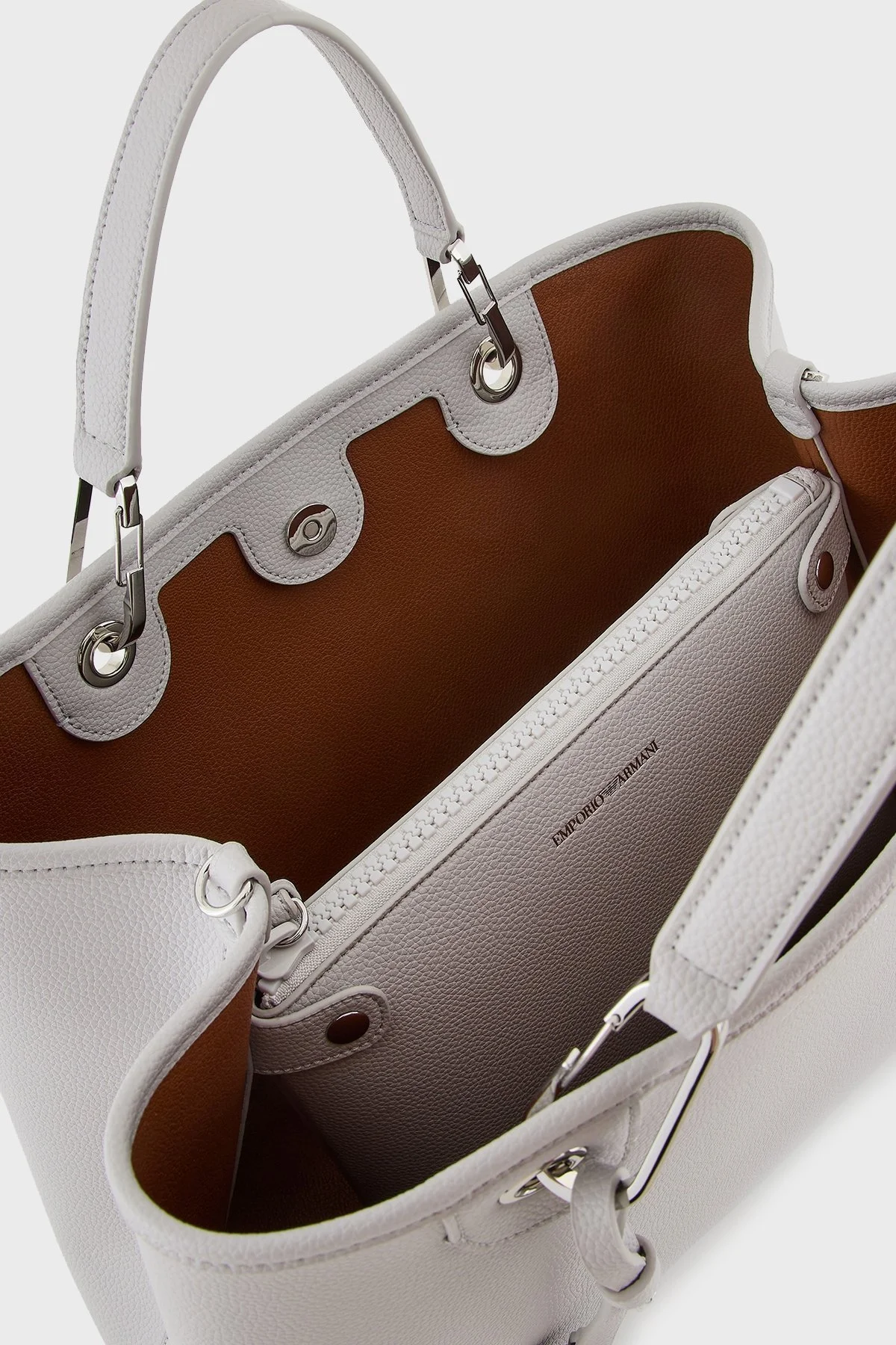 Emporio Armani Çıkarılabilir Logolu Omuz Askılı Bayan Çanta EW000360 AF12036 M8118 GRİ - 4