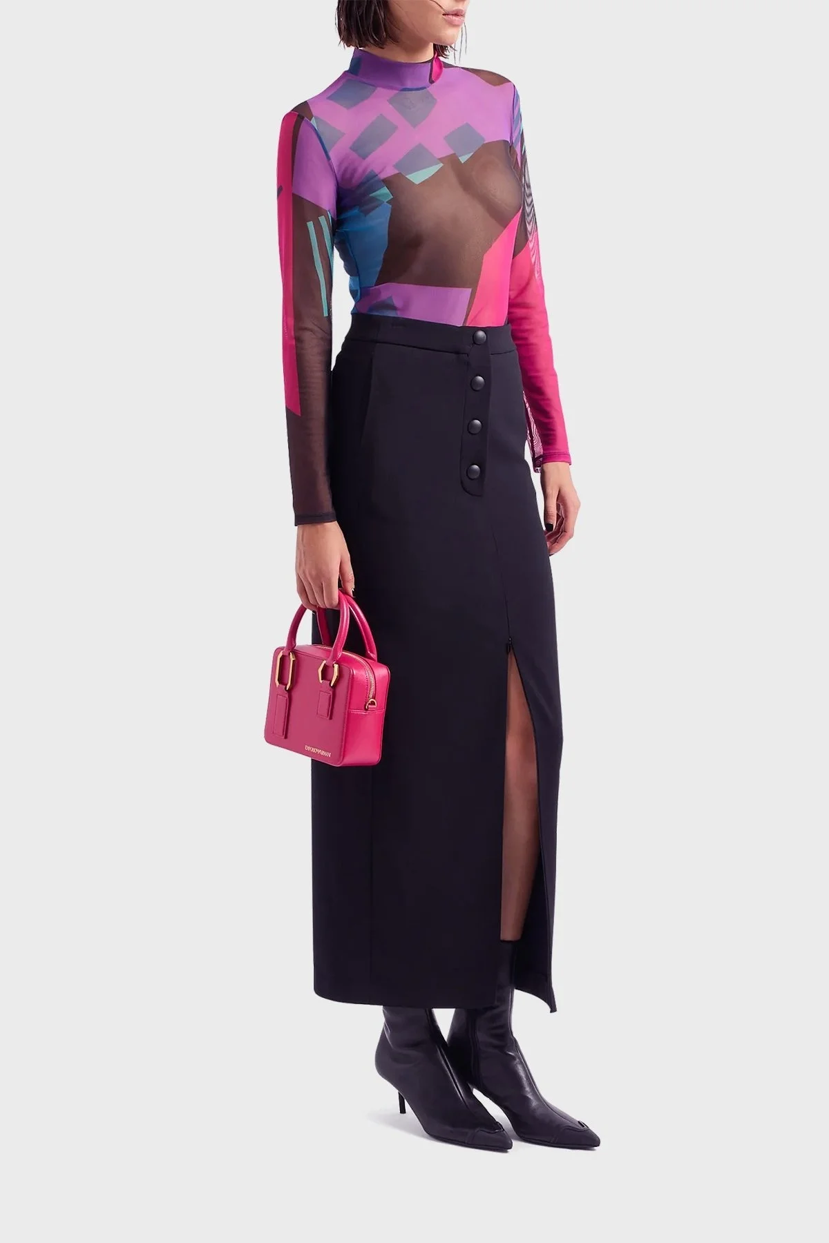 Emporio Armani Çıkarılabilir Omuz Askılı Bayan Çanta Y3A155 YWD1D 80105 FUŞYA - 3