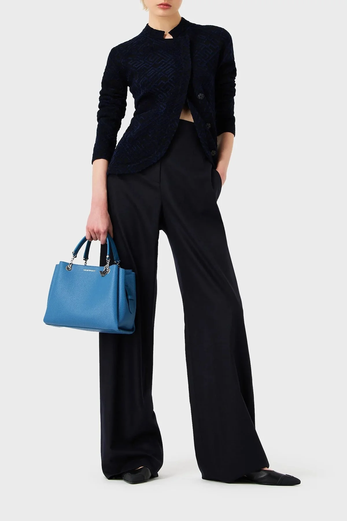 Emporio Armani Çıkarılabilir Omuz Askılı Bayan Çanta Y3D159 YFN6E 80623 MAVİ - 2