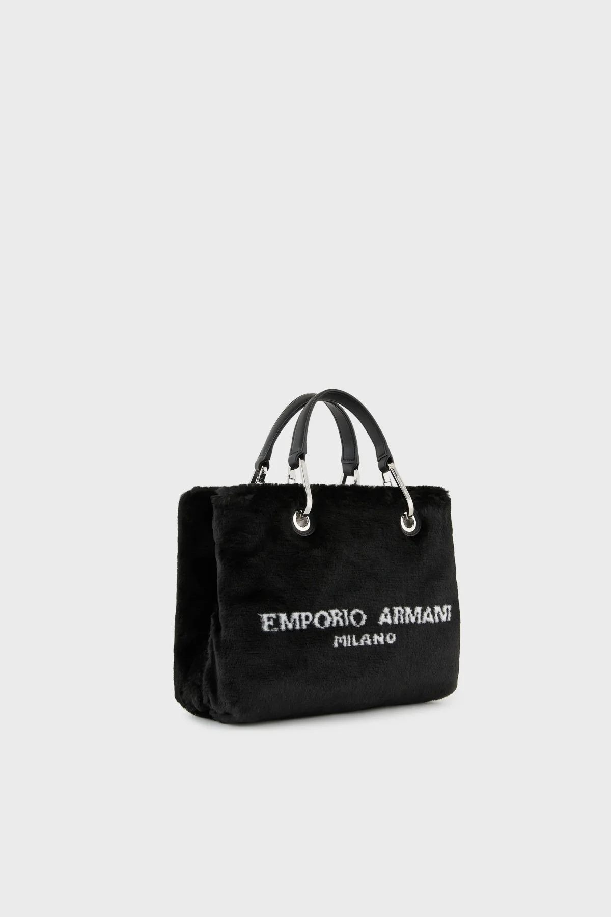 Emporio Armani Çıkarılabilir Omuz Askılı Peluş Bayan Çanta Y3D166 YWH6E 80001 SİYAH - 7