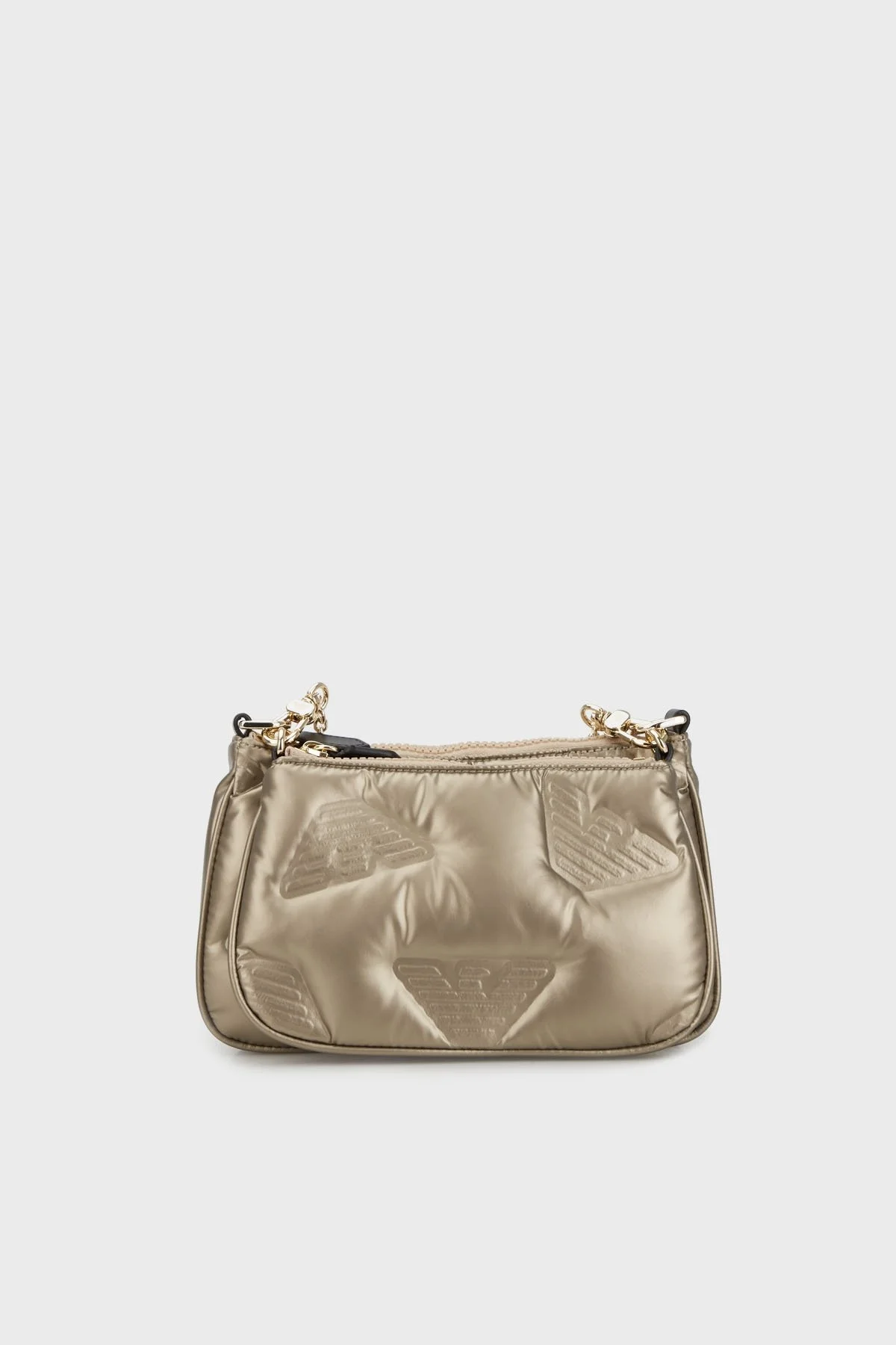 Emporio Armani Çıkarılabilir Zincirli Çift Fermuarlı Bölmeli Bayan Çanta Y3H317 YVZ8X 80571 BAKIR - 1