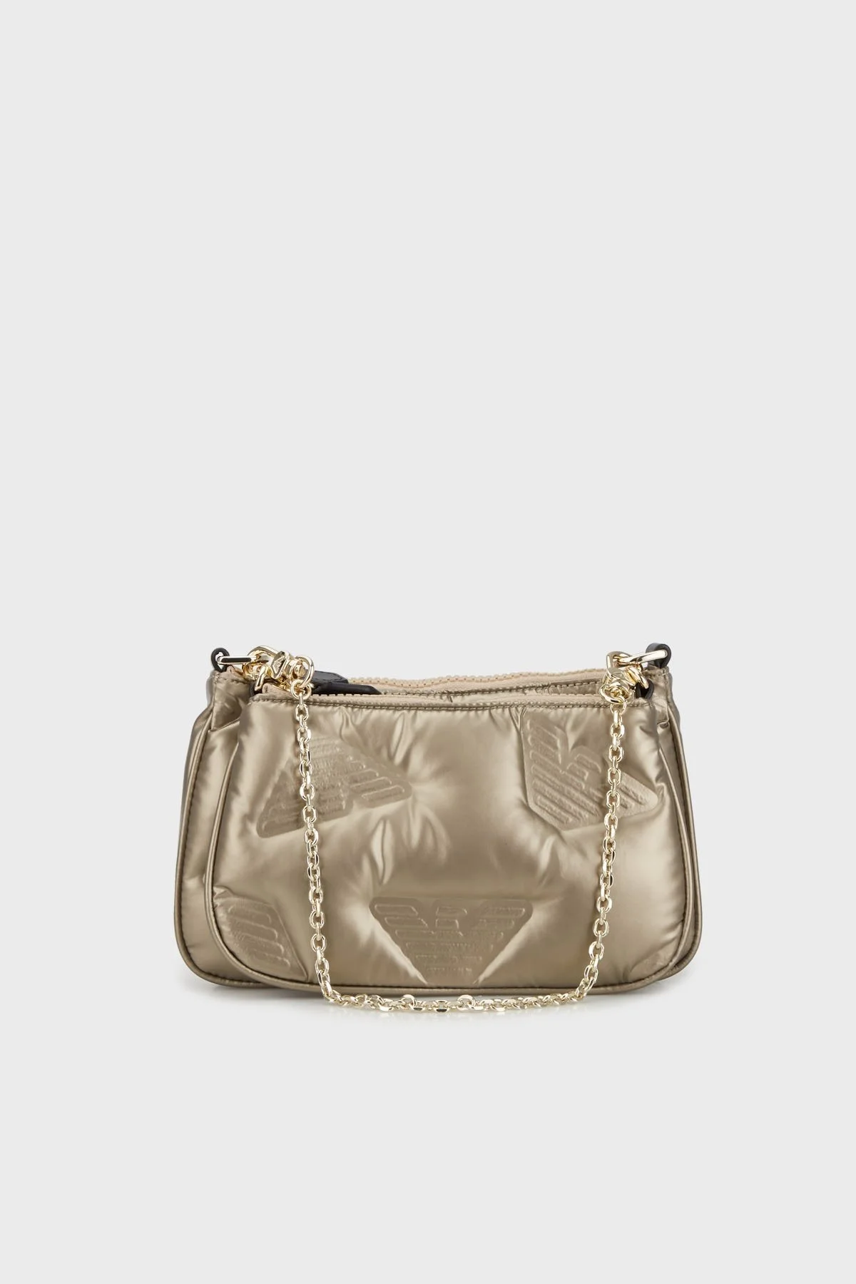 Emporio Armani Çıkarılabilir Zincirli Çift Fermuarlı Bölmeli Bayan Çanta Y3H317 YVZ8X 80571 BAKIR - 2