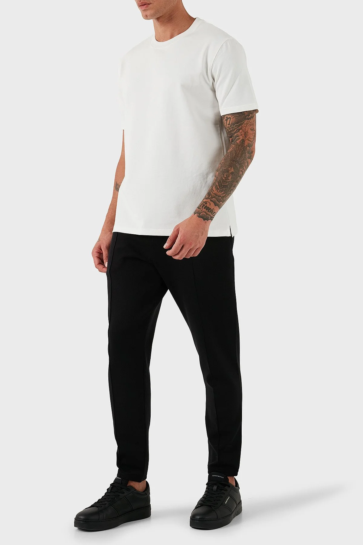 Emporio Armani Çimalı Pamuklu Regular Fit Normal Bel Lastikli Paça Erkek Pantolon EM003051 AF10013 UC001 SİYAH - 1