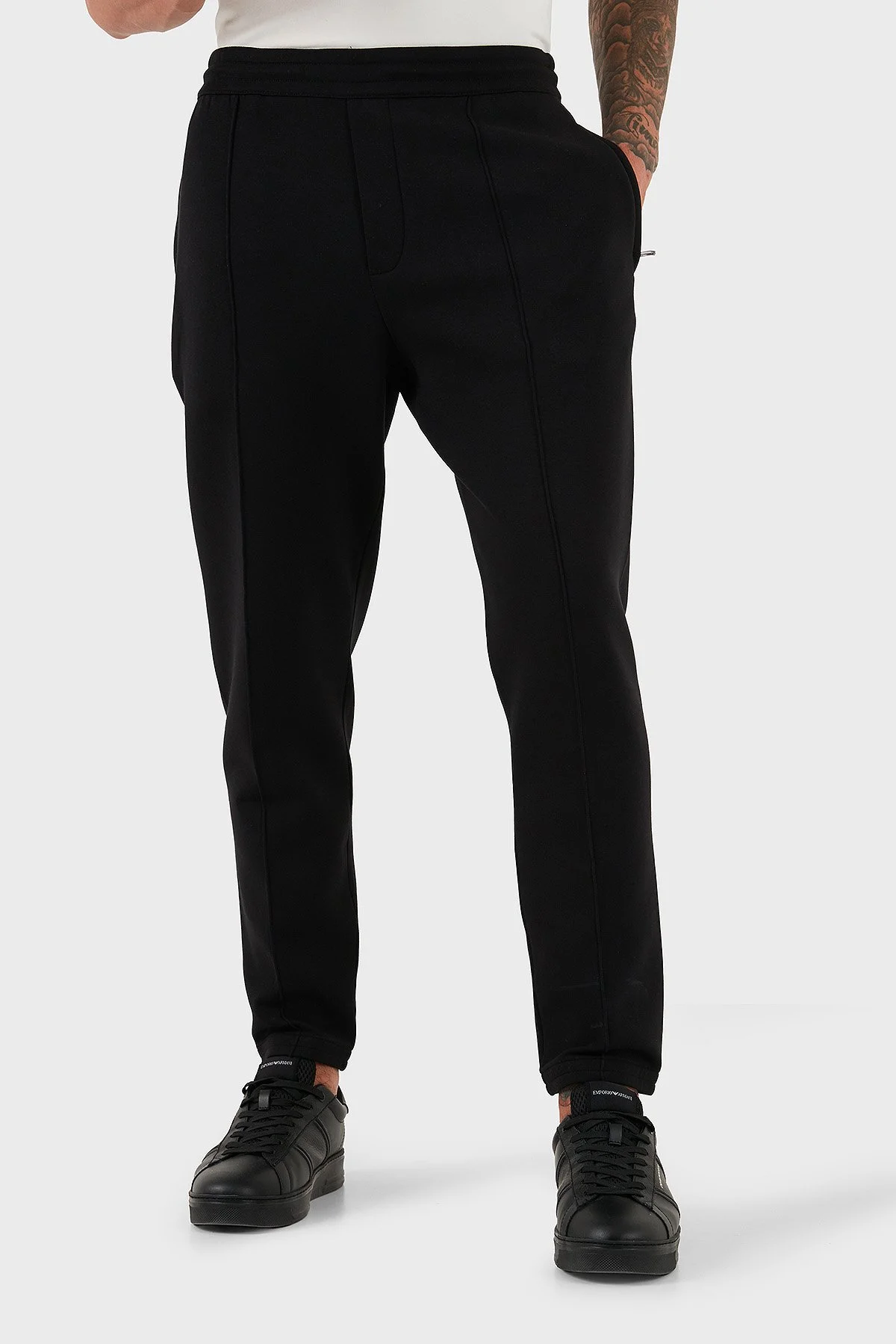 Emporio Armani Çimalı Pamuklu Regular Fit Normal Bel Lastikli Paça Erkek Pantolon EM003051 AF10013 UC001 SİYAH - 2