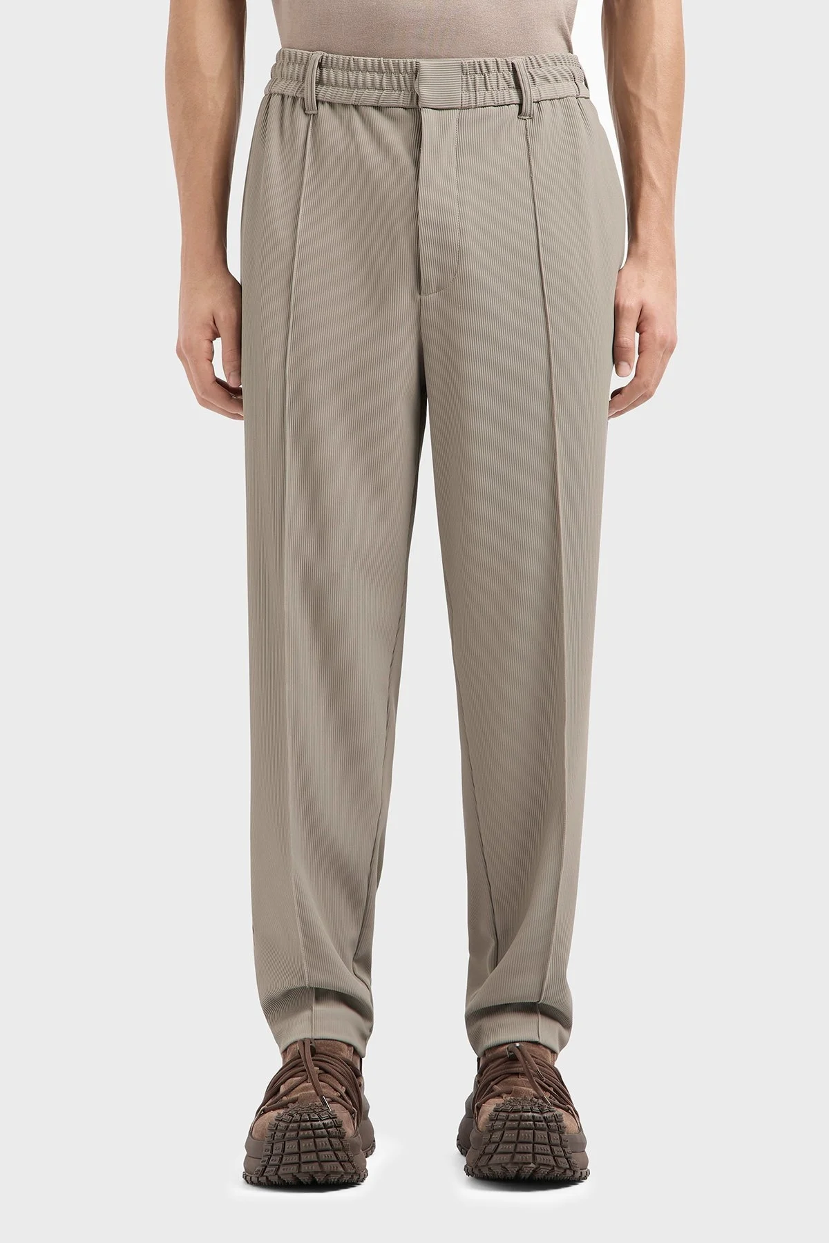 Emporio Armani Çimalı Regular Fit Normal Bel Düz Paça Fitilli Erkek Pantolon EM001508 AF14076 U6218 BEJ - 1