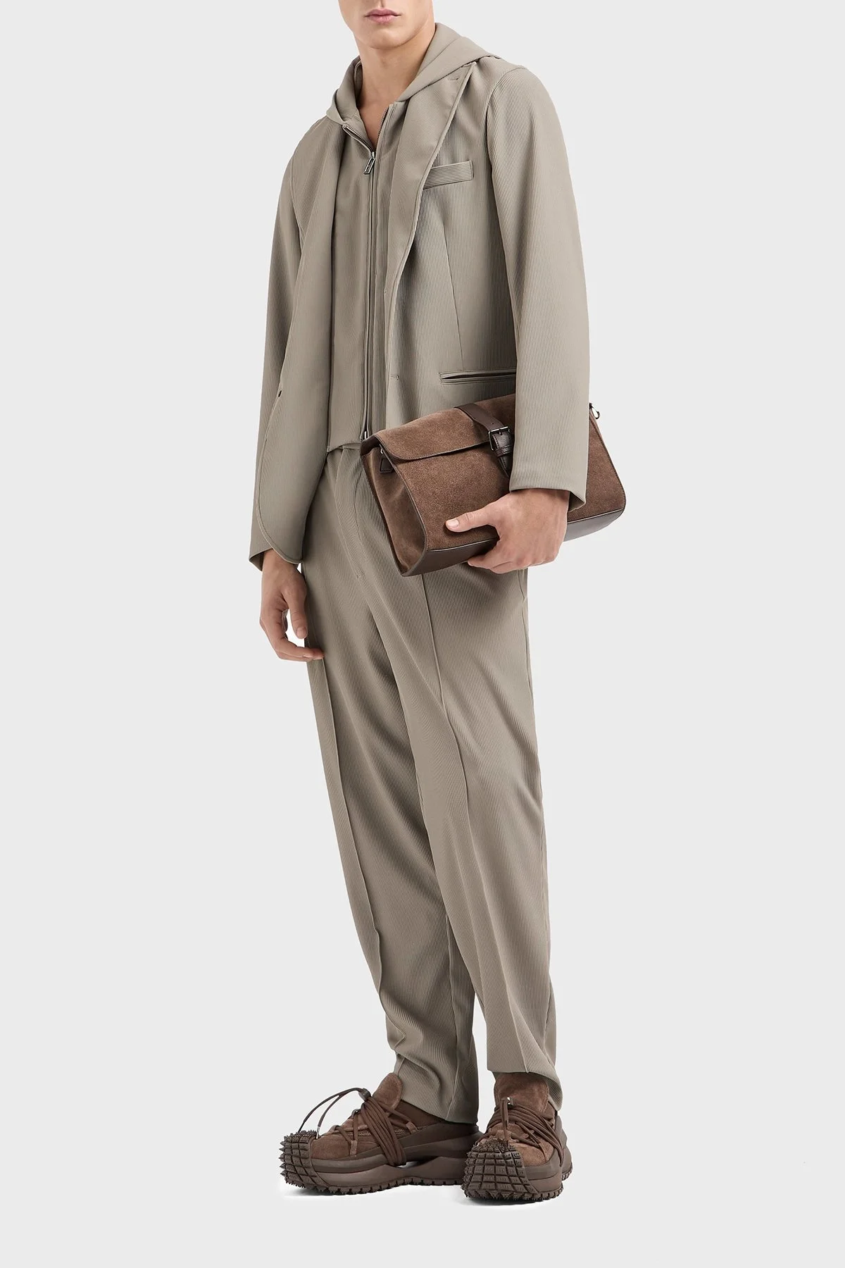 Emporio Armani Çimalı Regular Fit Normal Bel Düz Paça Fitilli Erkek Pantolon EM001508 AF14076 U6218 BEJ - 2