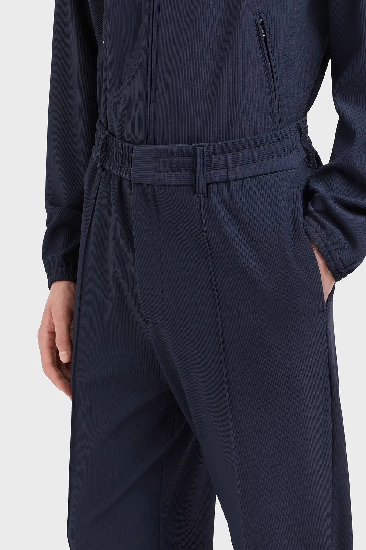 Emporio Armani Çimalı Regular Fit Normal Bel Düz Paça Fitilli Erkek Pantolon EM001508 AF14076 UB118 LACİVERT - 4