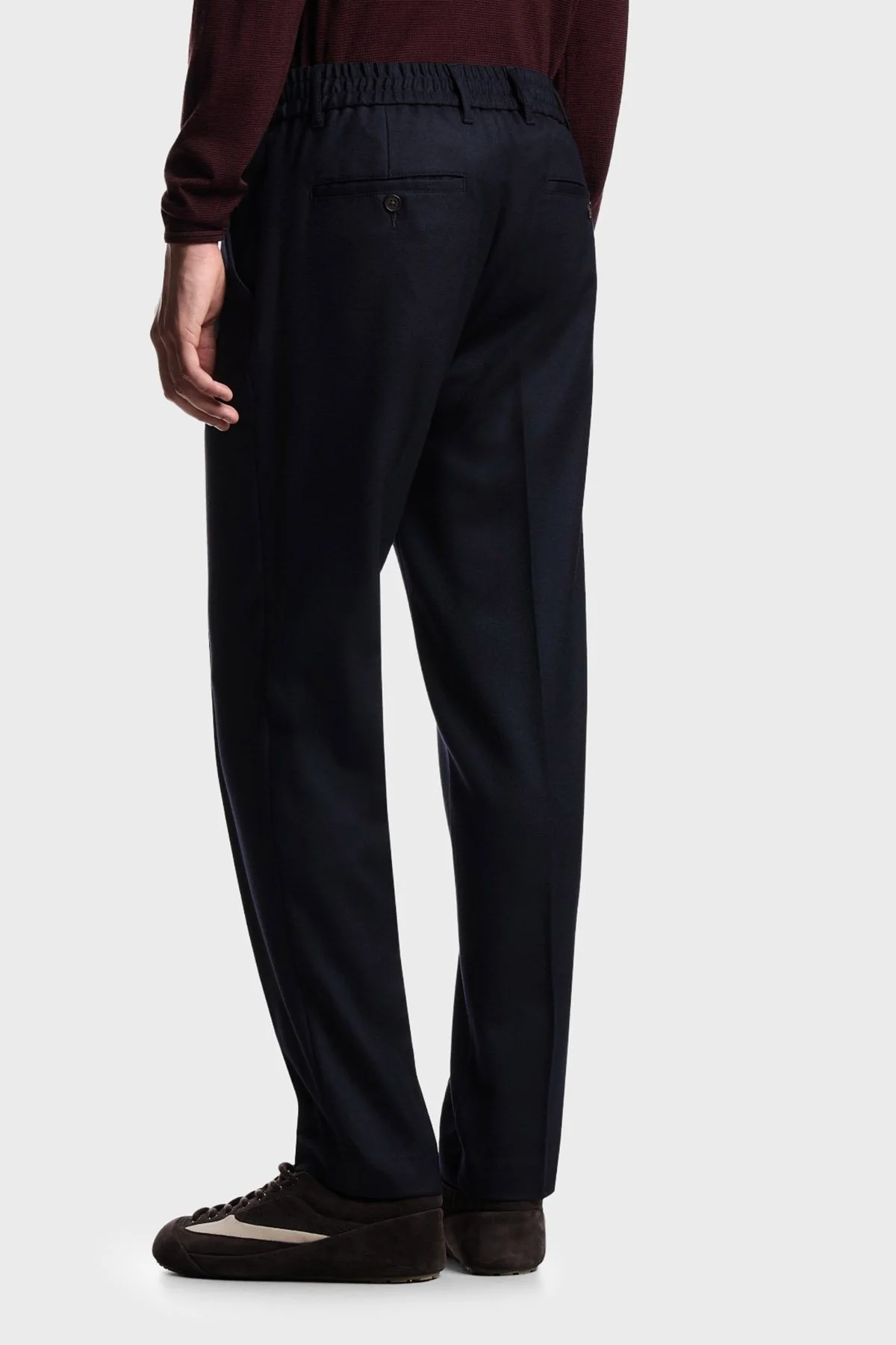 Emporio Armani Çimalı Yün Karışımlı Regular Fit Düz Paça Erkek Pantolon EM003669 AF18507 UB118 LACİVERT - 3