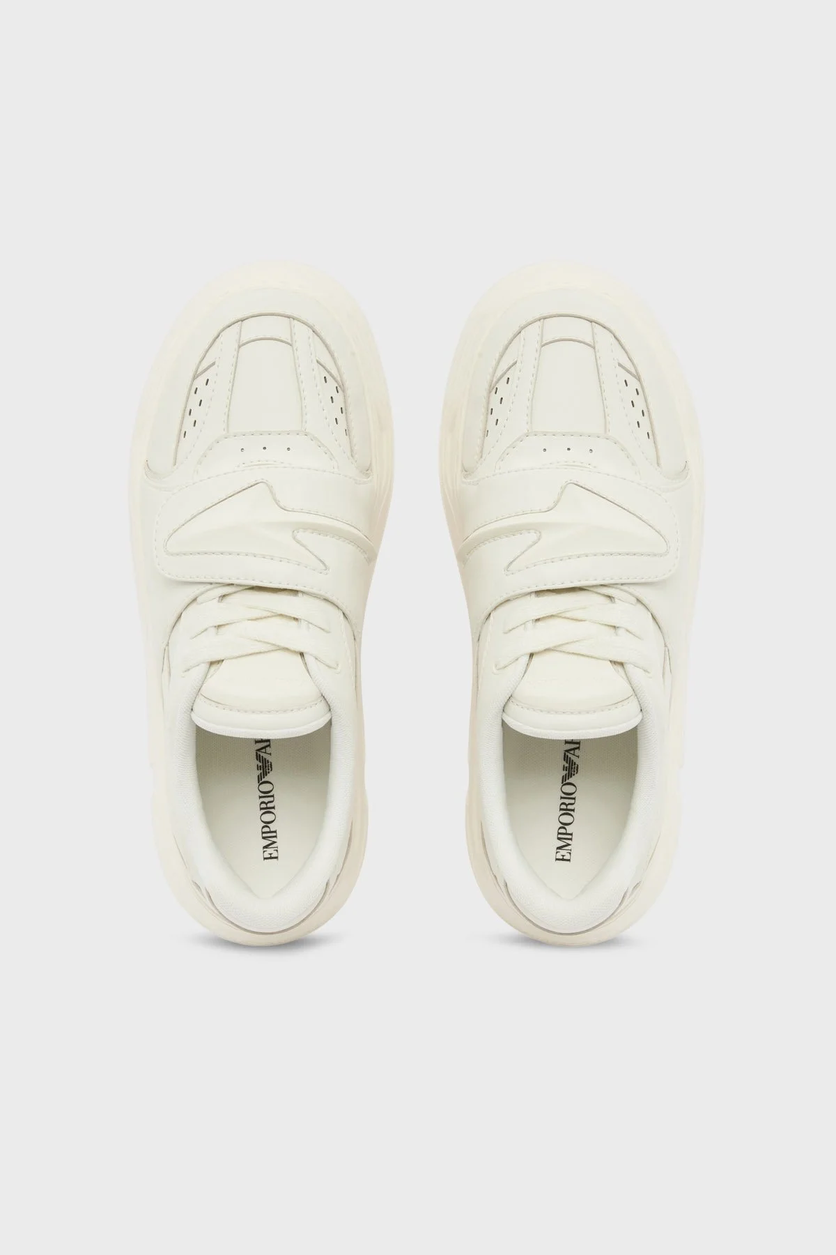 Emporio Armani Cırt Cırtlı Detaylı Sneaker Erkek Ayakkabı EM005398 AF17451 U0003 BEYAZ - 3