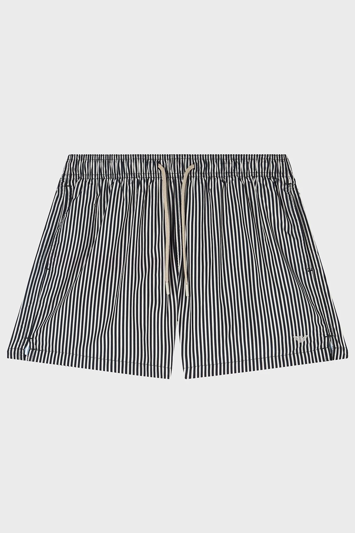 Emporio Armani Çizgili Erkek Mayo Short EM000583 AF20445 F1039 VİZON-SİYAH - 3