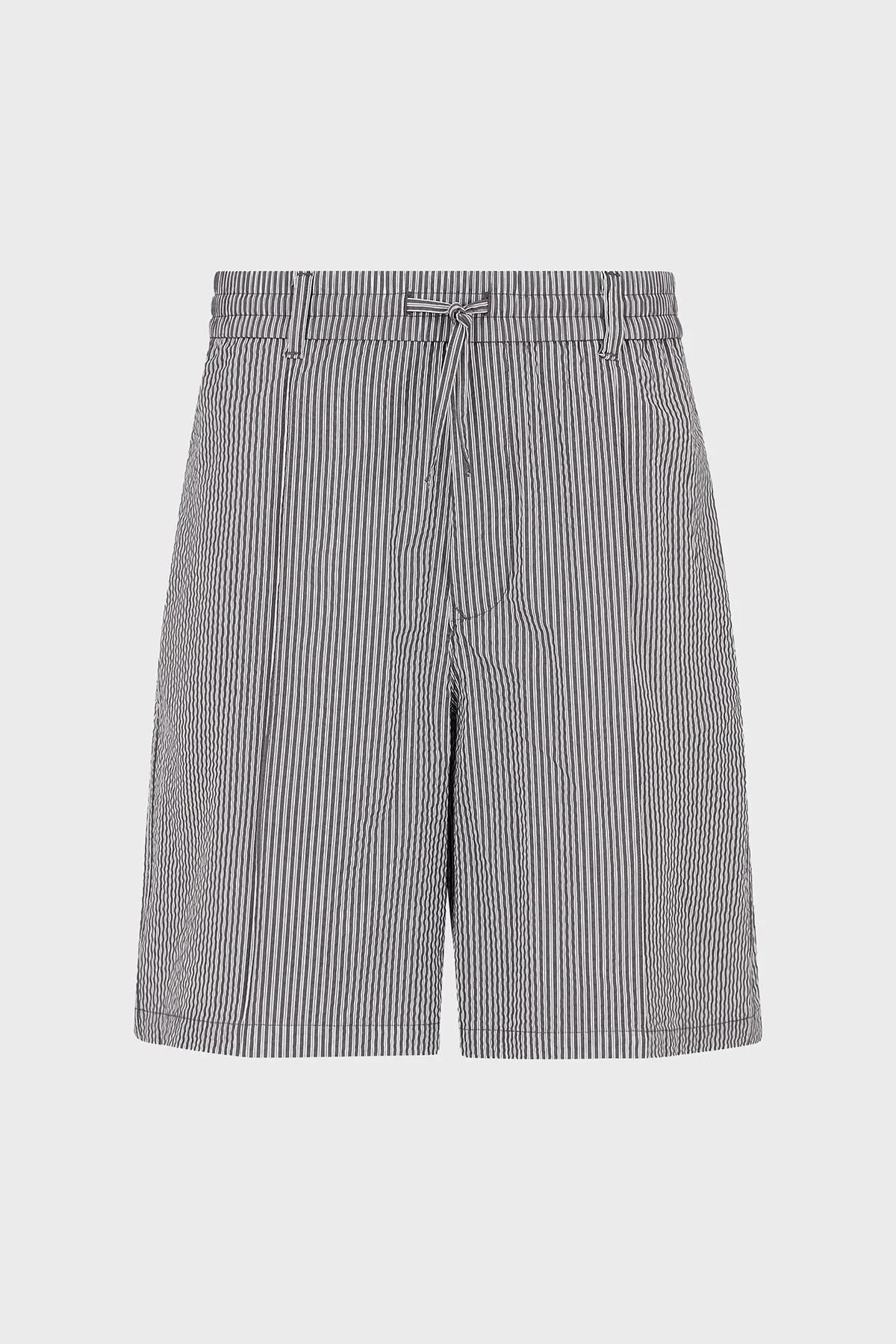 Emporio Armani Çizgili Gofre Relaxed Fit Erkek Short 3D1PE2 1NPIZ 06F8 GRİ-BEYAZ - 5