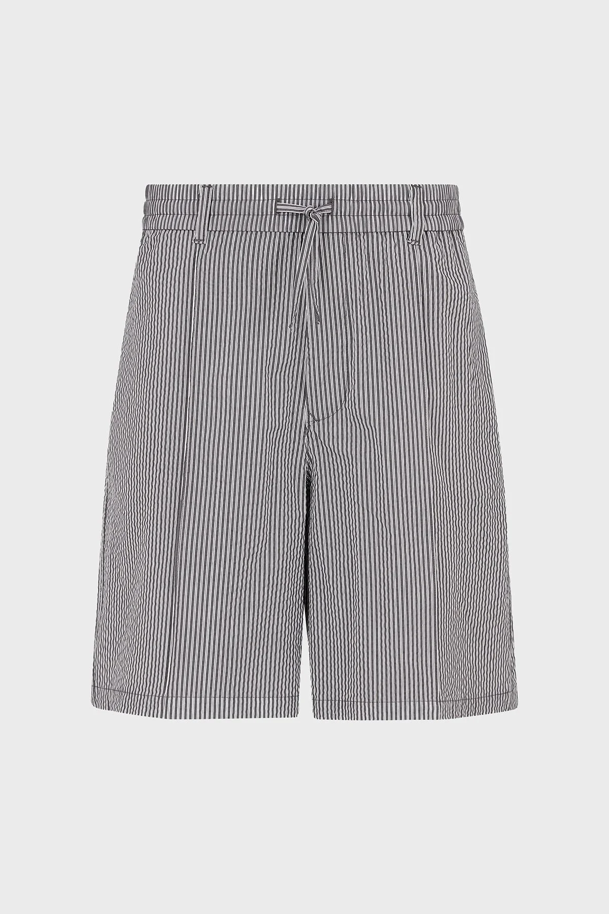 Emporio Armani Çizgili Gofre Relaxed Fit Erkek Short 3D1PE2 1NPIZ 06F8 GRİ-BEYAZ - 5