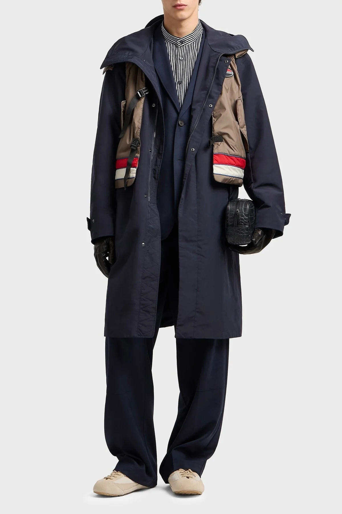 Emporio Armani Çizgili Pamuklu Regular Fit Hakim Yaka Erkek Gömlek EM003810 AF19840 MB378 LACİVERT-BEYAZ - 2