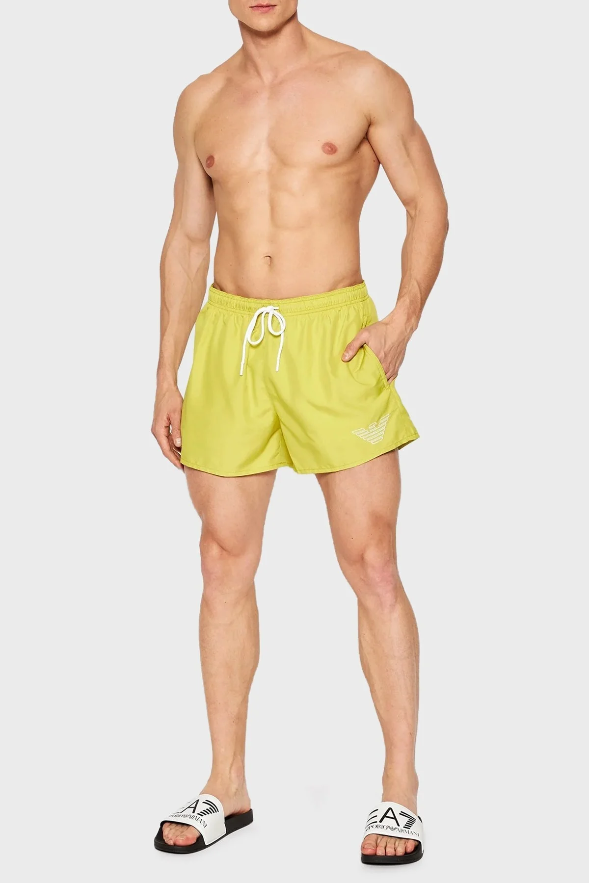 Emporio Armani Deniz Şortu Cepli Erkek Mayo Short 211752 2R438 14483 ELMA YEŞİLİ - 1