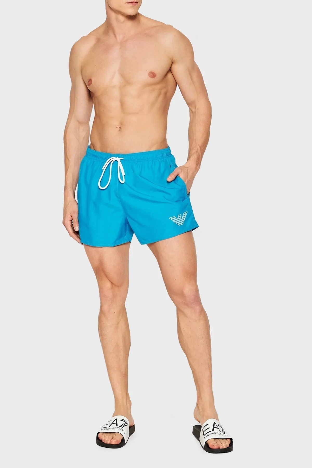 Emporio Armani Deniz Şortu Cepli Logolu Erkek Mayo Short 211752 2R438 21432 MAVİ - 1