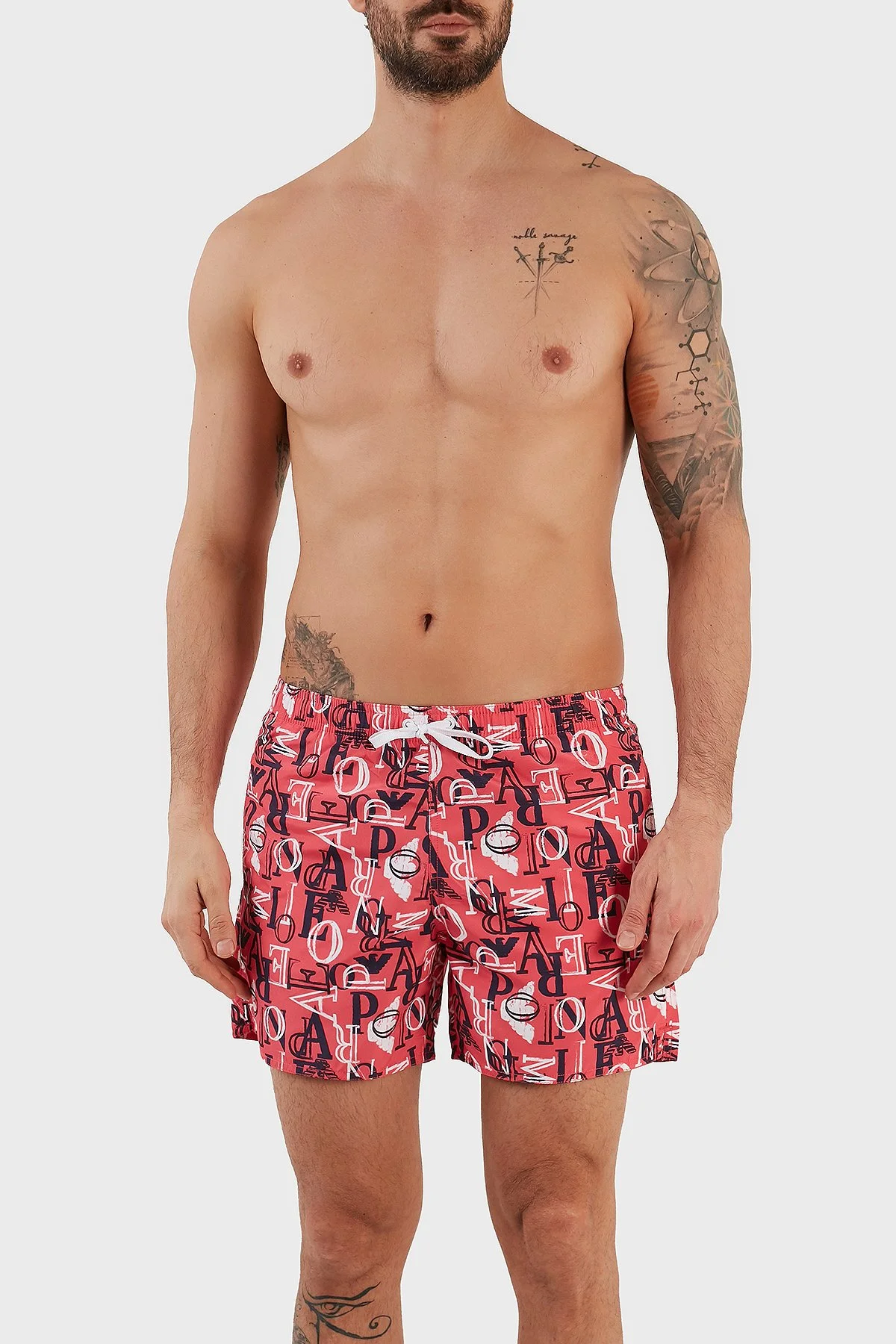 Emporio Armani Deniz Şortu Regular Fit Cepli Erkek Mayo Short 211740 3R445 00776 FUŞYA - 1