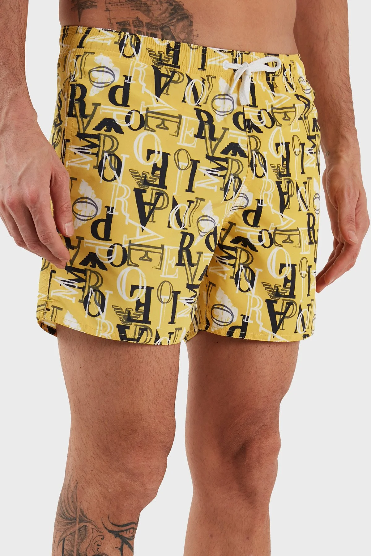 Emporio Armani Deniz Şortu Regular Fit Cepli Erkek Mayo Short 211740 3R445 10760 Sarı - 3